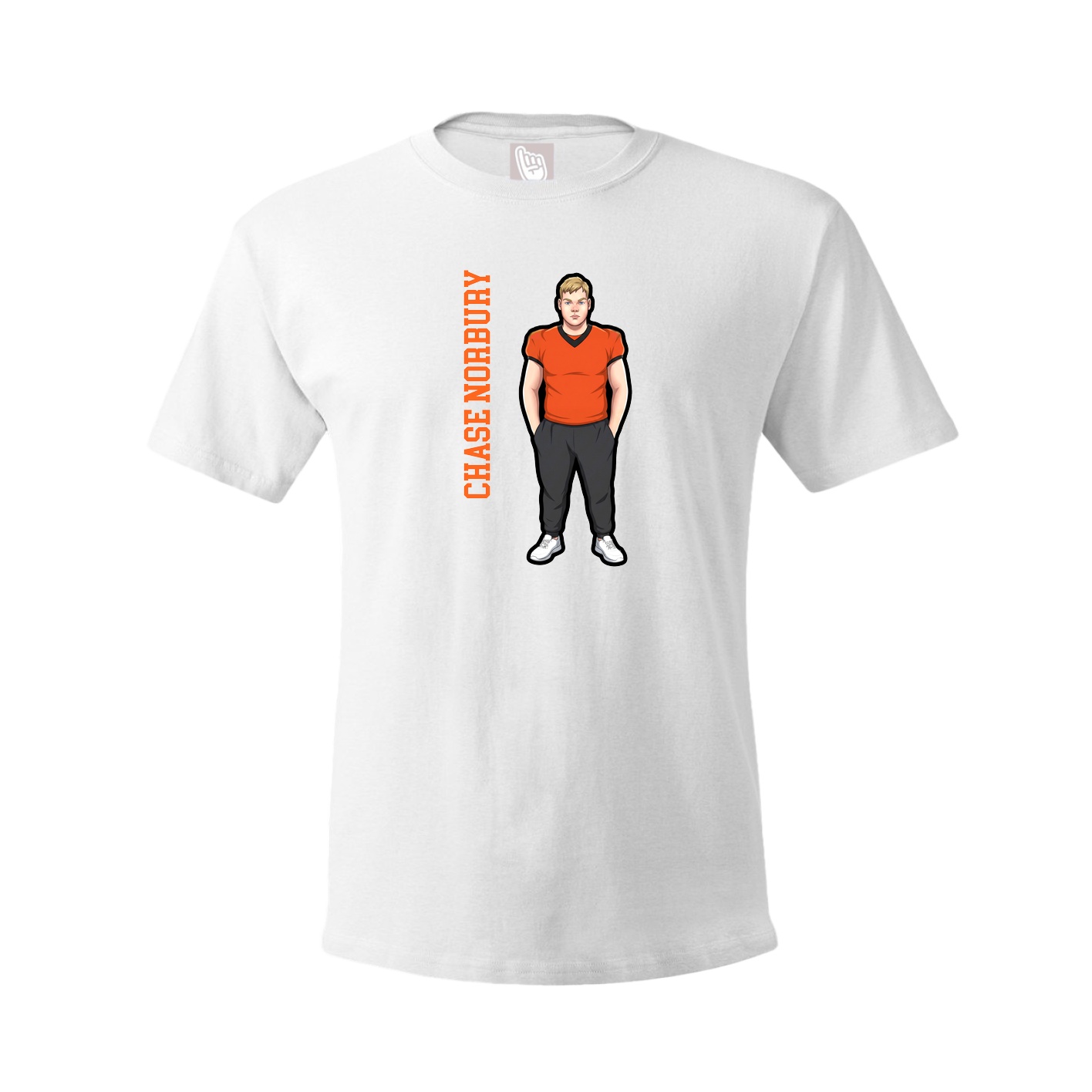 Tee — Name Vertical in White