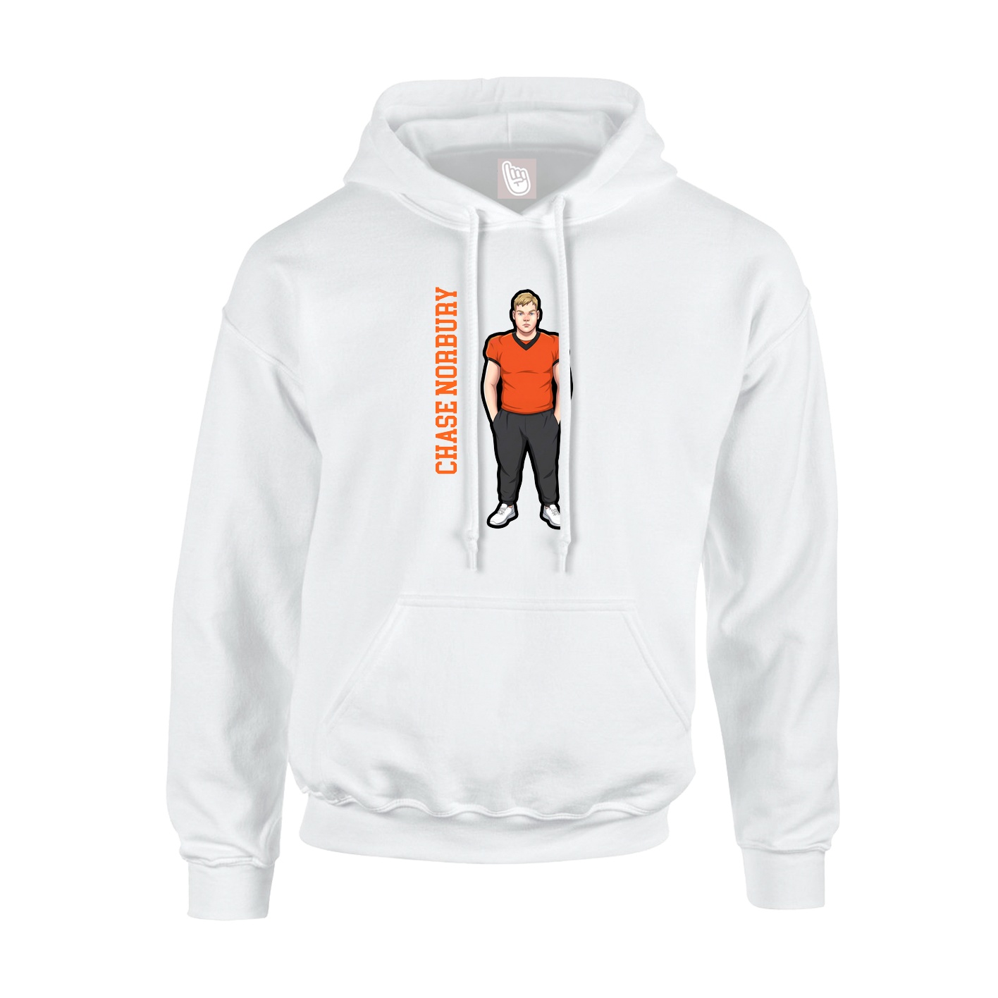 Hoodie — Name Vertical in White