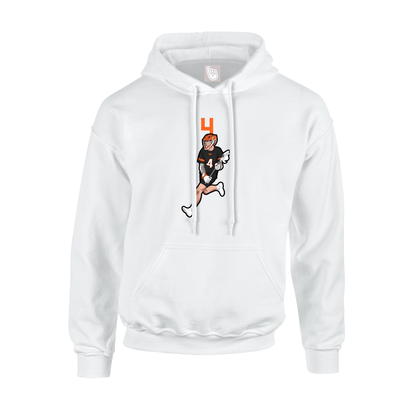 Youth Hoodie — Number Top in White