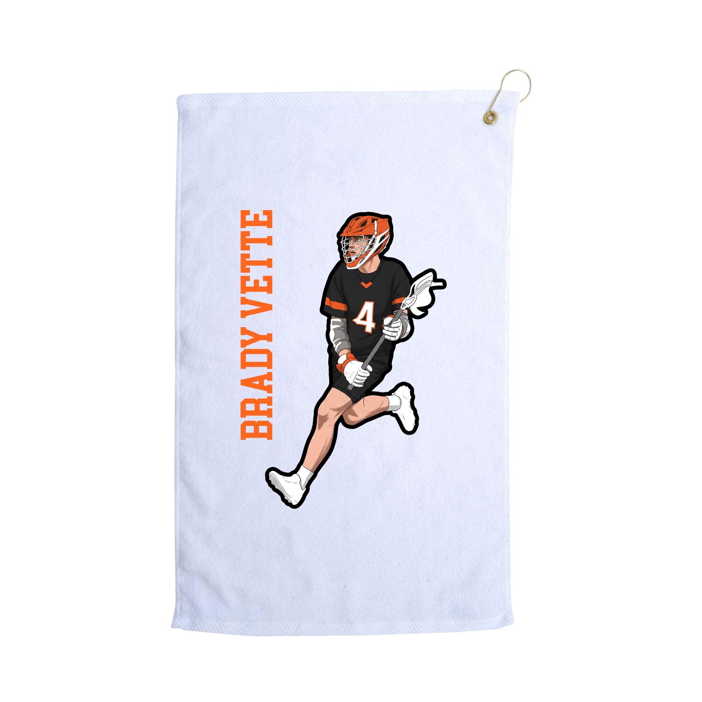 Golf Towel — Name Vertical in White
