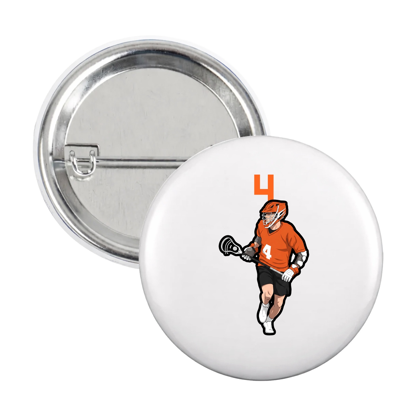 Game Day Button — Number Top in White