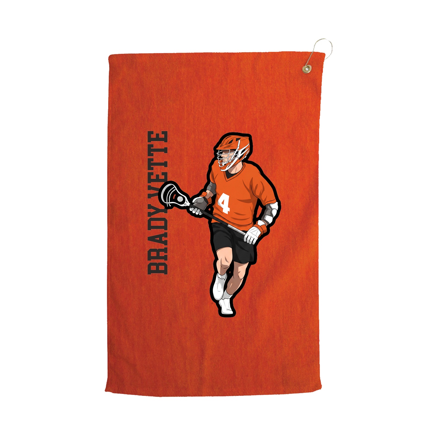 Golf Towel — Name Vertical in Orange