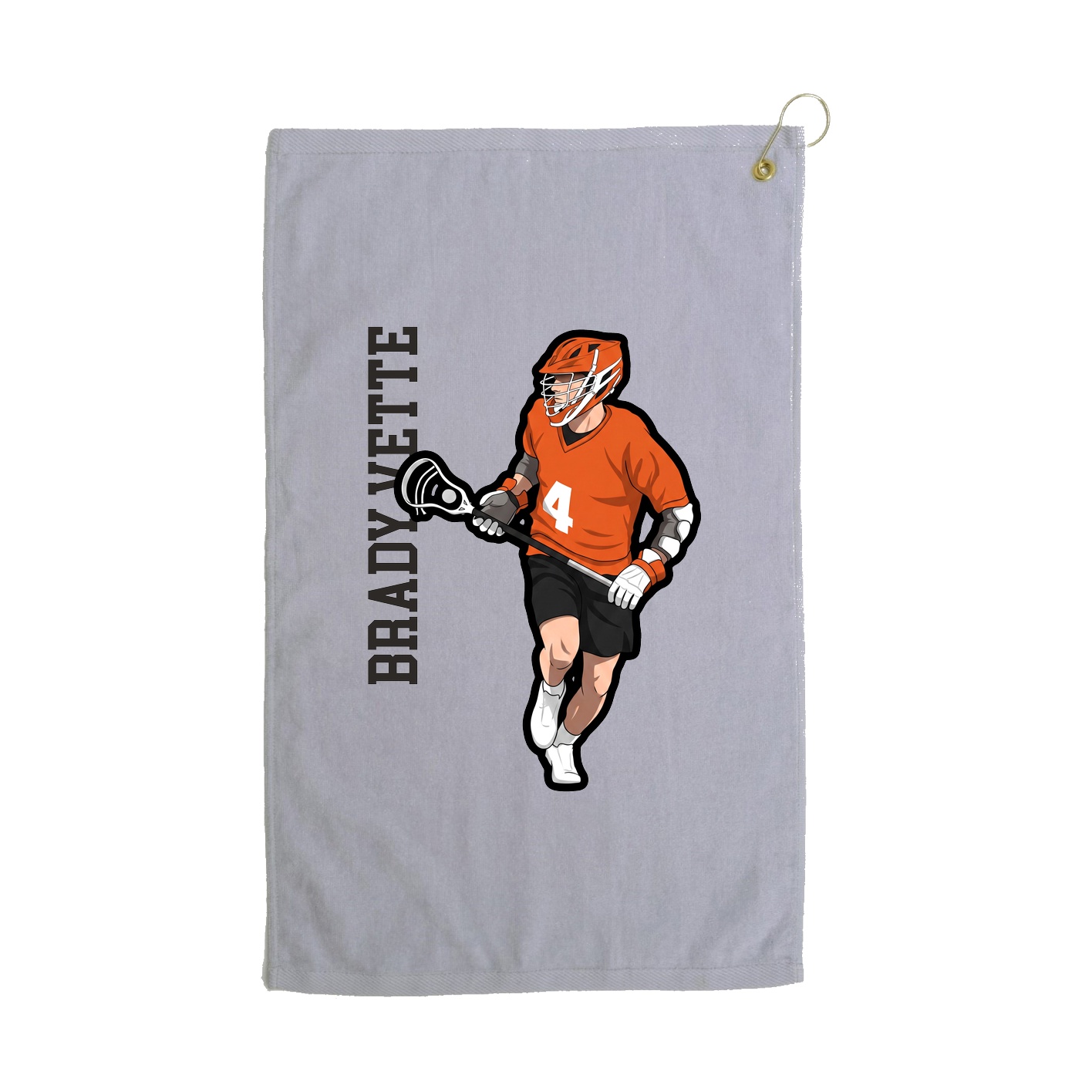 Golf Towel — Name Vertical in Grey