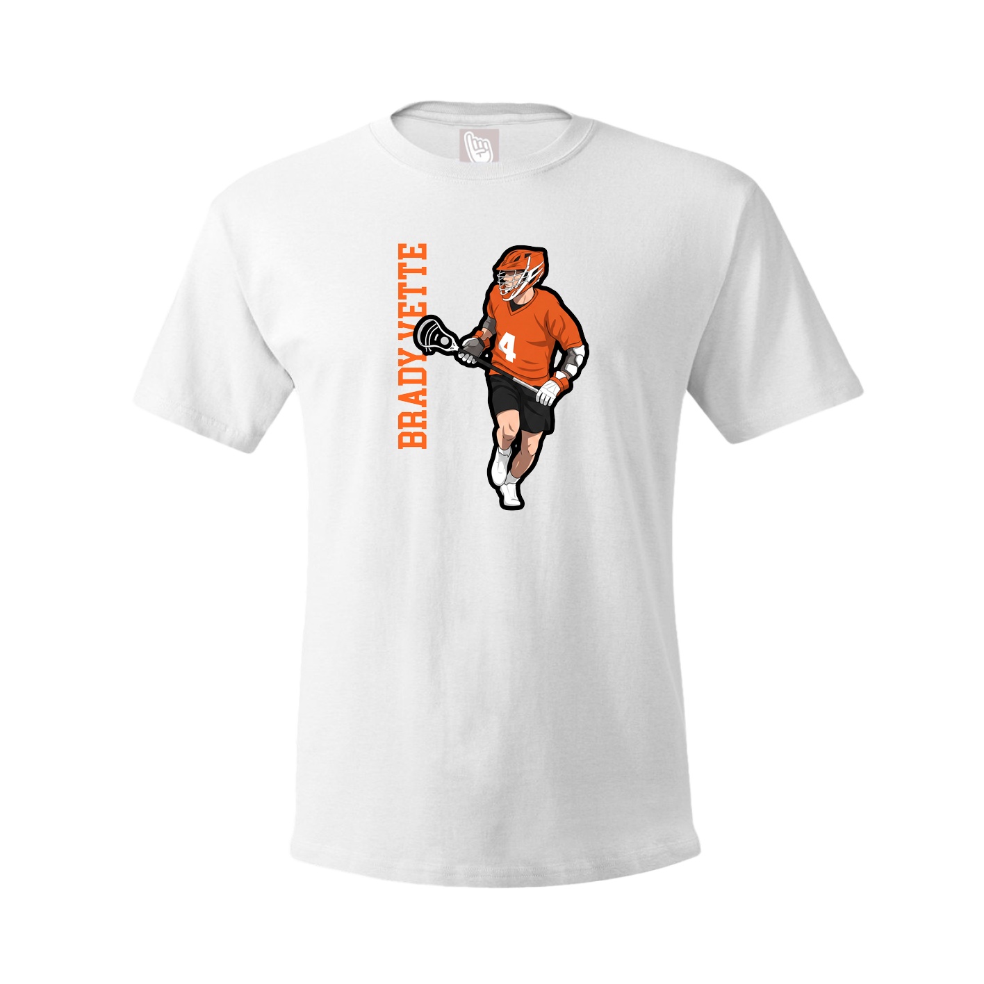Tee — Name Vertical in White