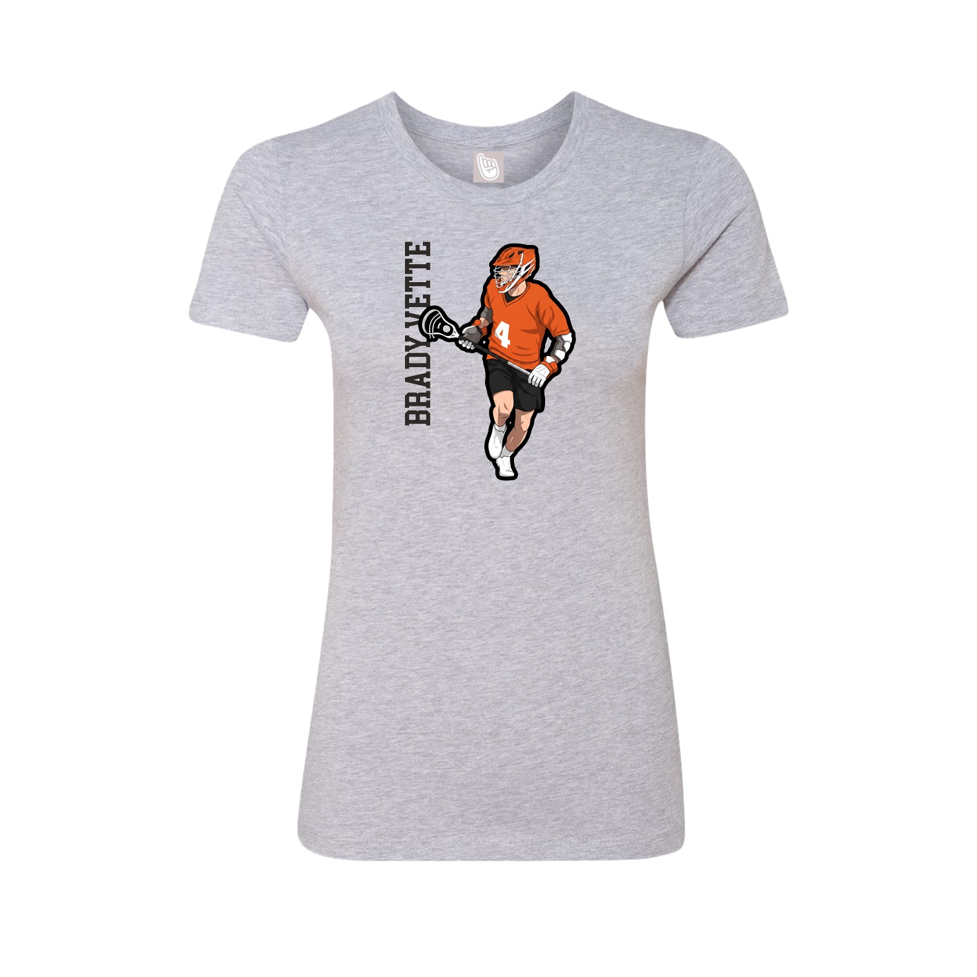 Womens Tee — Name Vertical in Grey