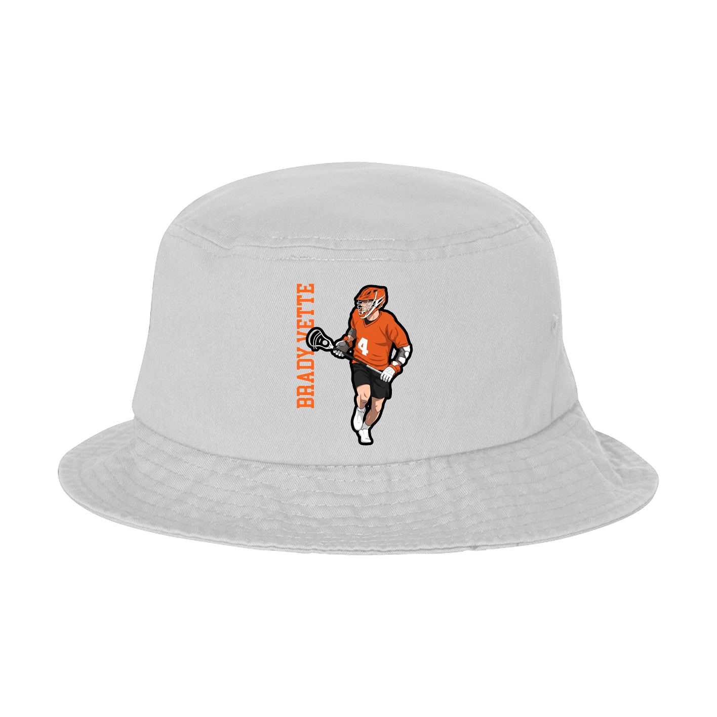 Bucket Cap — Name Vertical in White