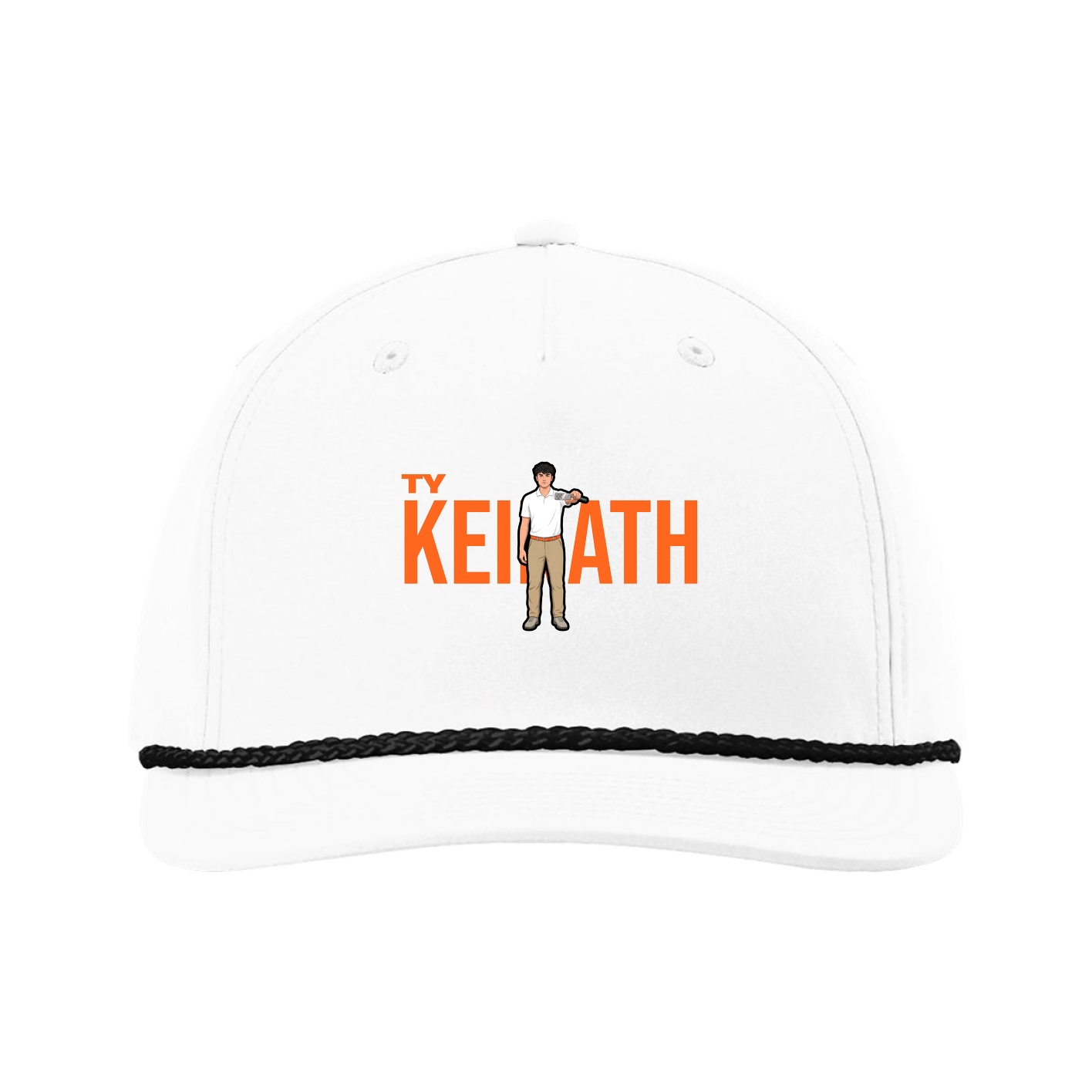 Five-Panel Classic Rope Cap — Player Name in White