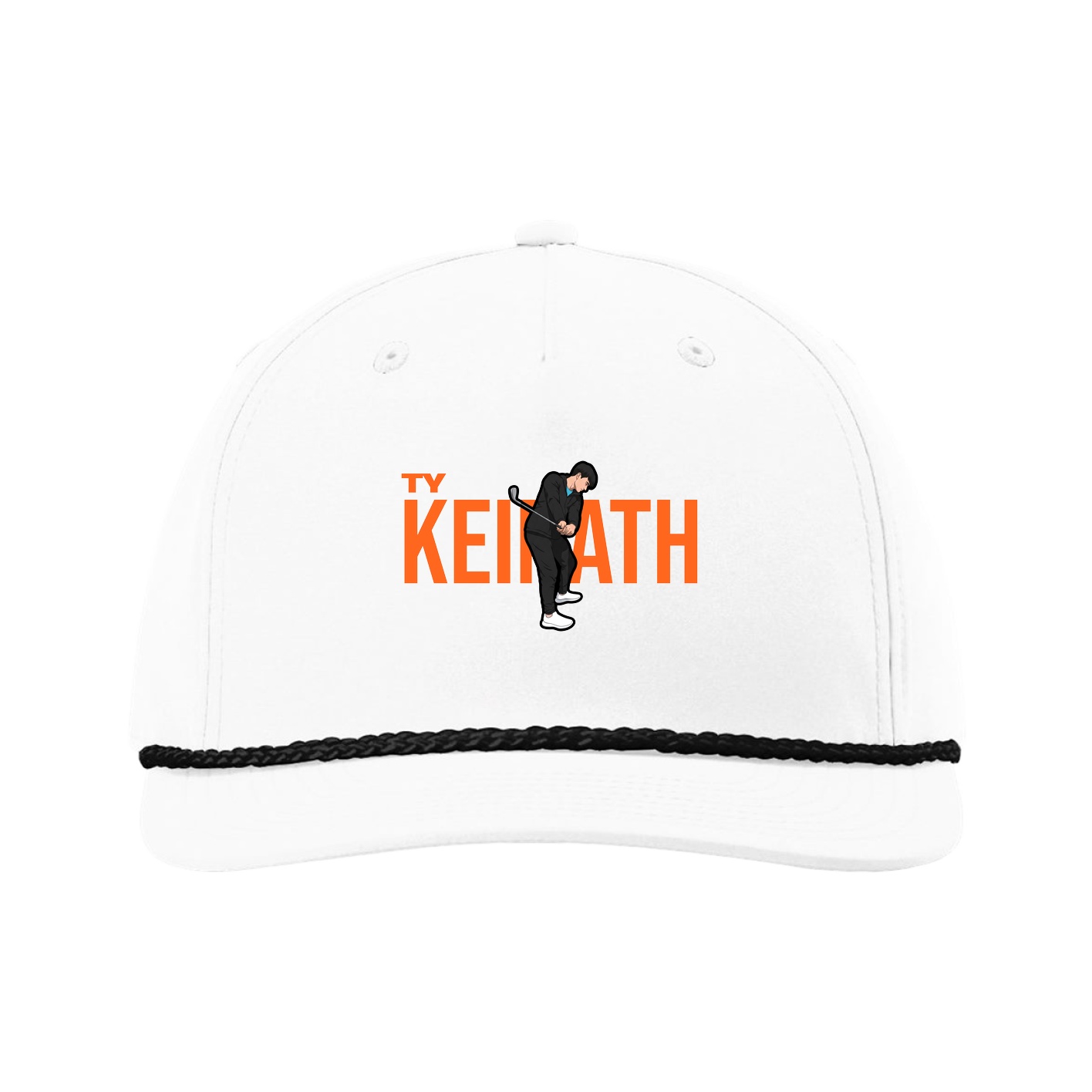 Five-Panel Classic Rope Cap — Player Name in White