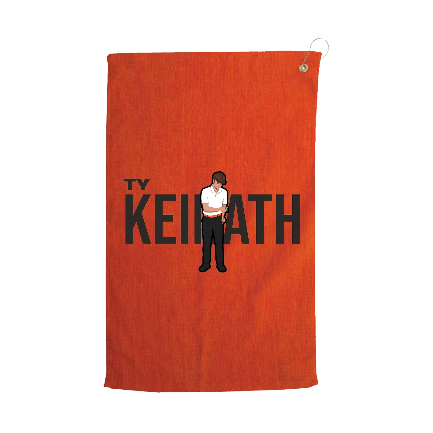 Golf Towel — Player Name in Orange
