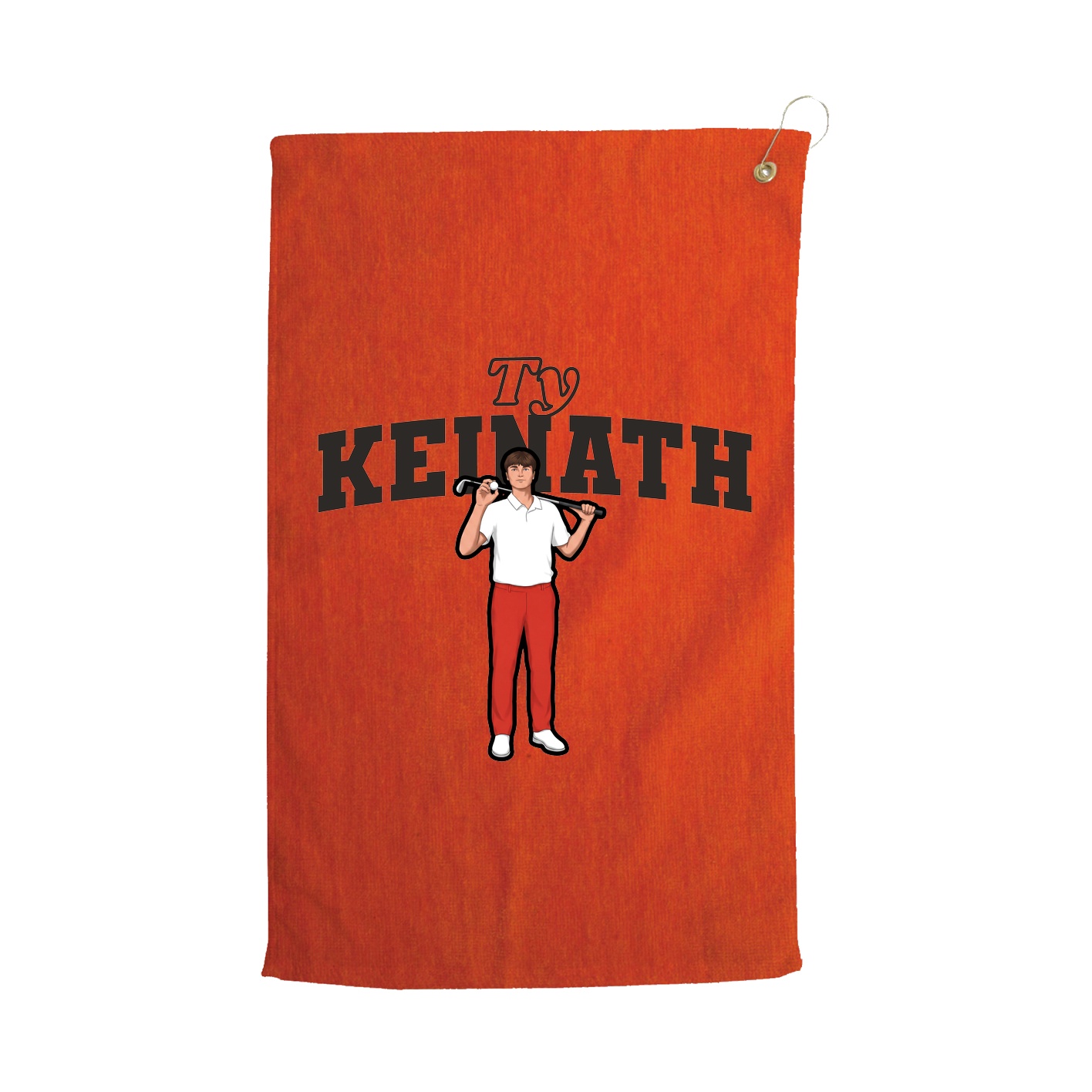 Golf Towel — Name Arch in Orange