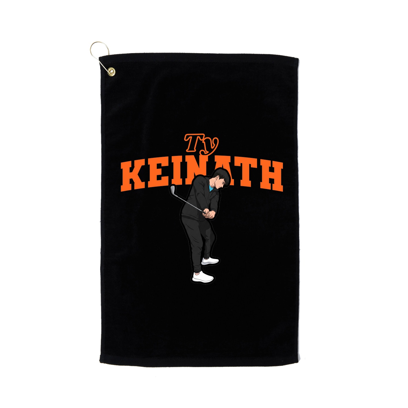 Golf Towel — Name Arch in Black