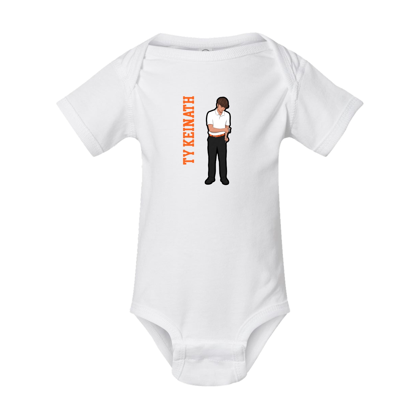 Baby Onesie — Name Vertical in White