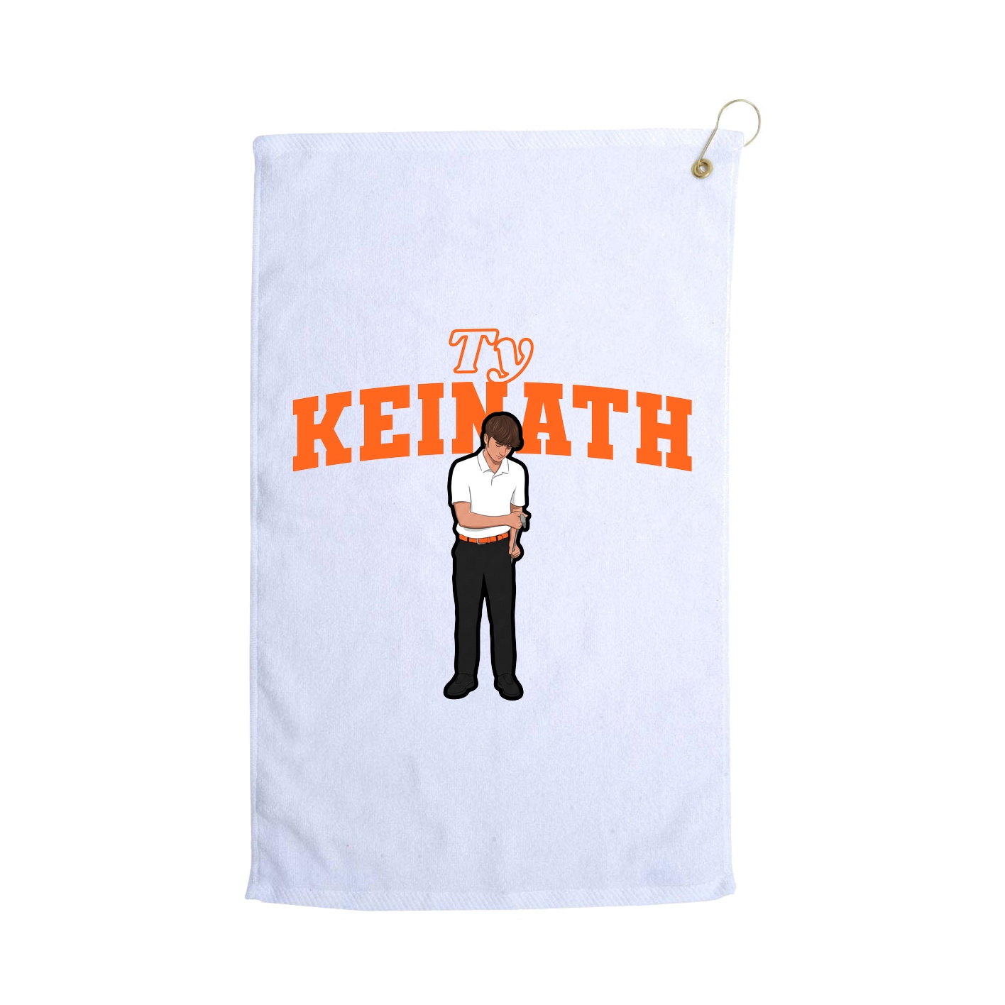 Golf Towel — Name Arch in White