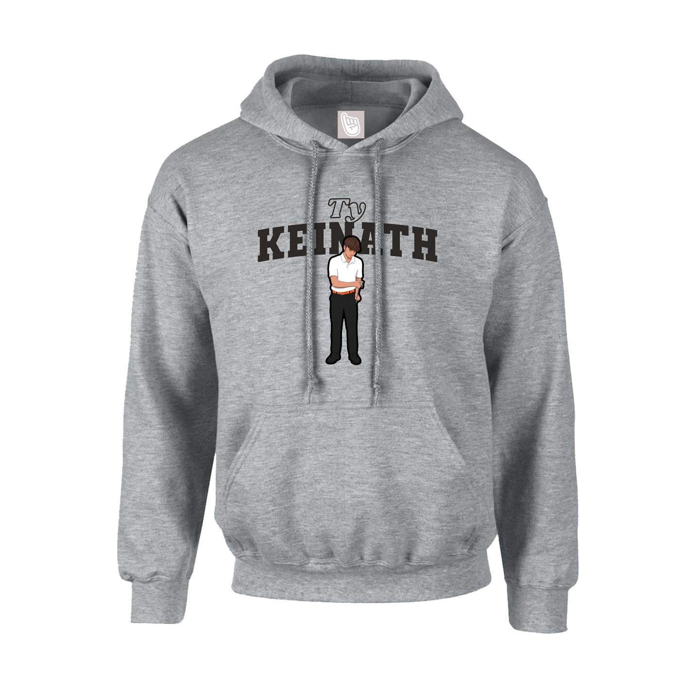 Youth Hoodie — Name Arch in Grey