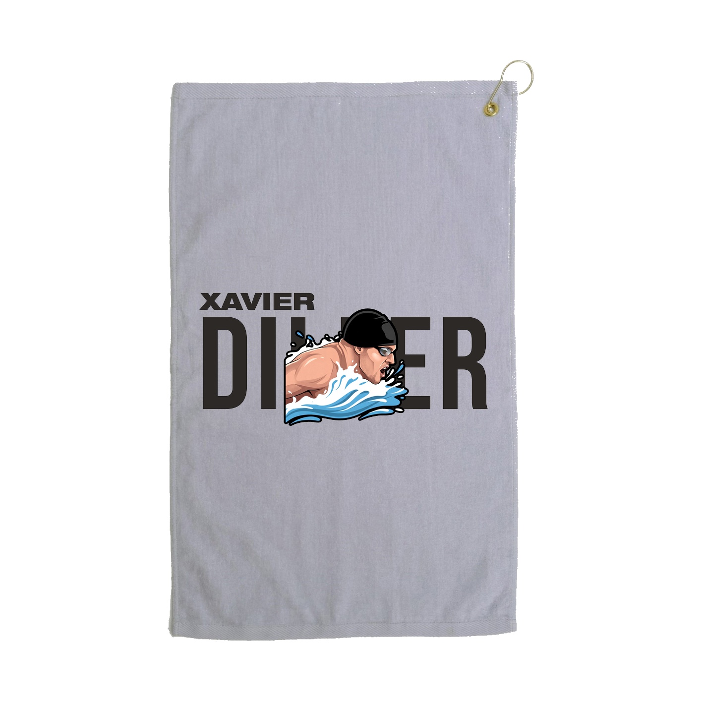 Golf Towel — Player Name in Grey