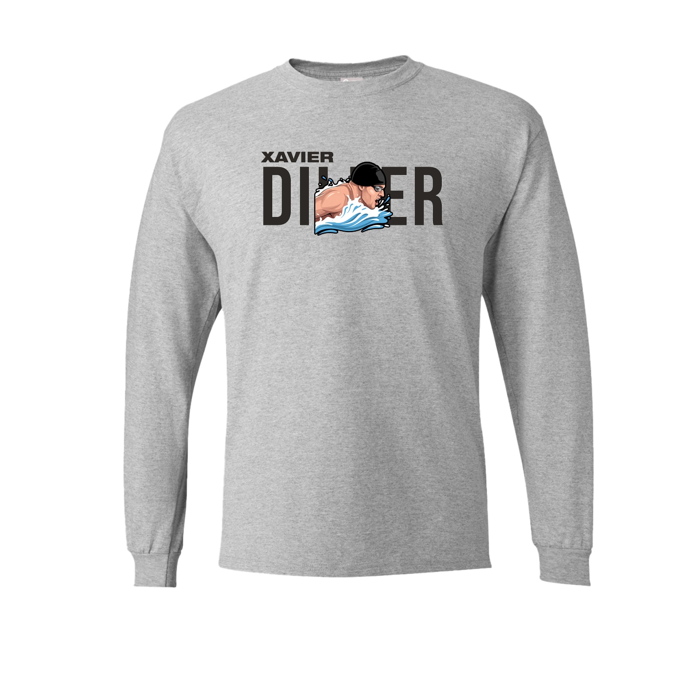 Long Sleeve Tee — Player Name in Grey