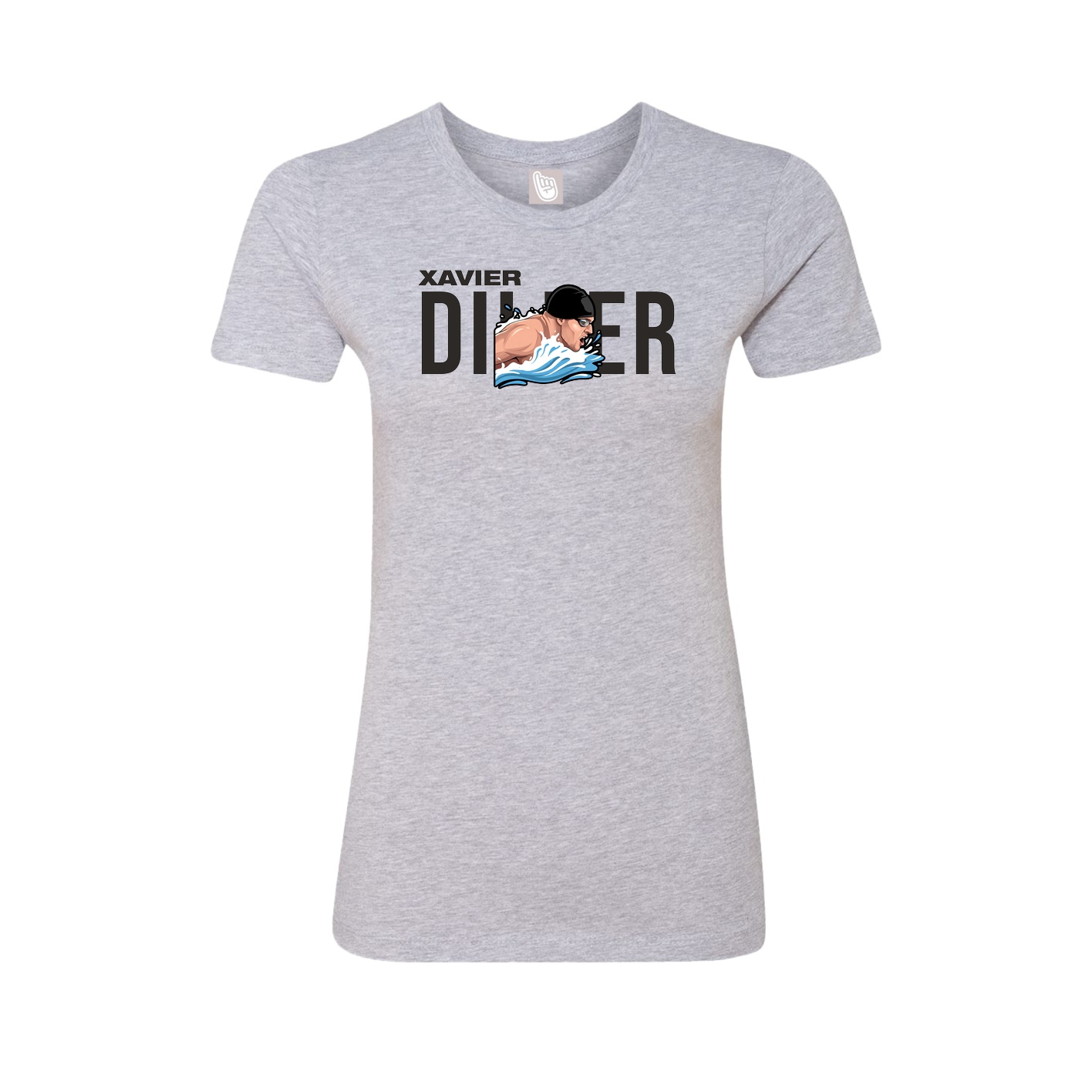 Fitted Women's Tee — Player Name in Grey