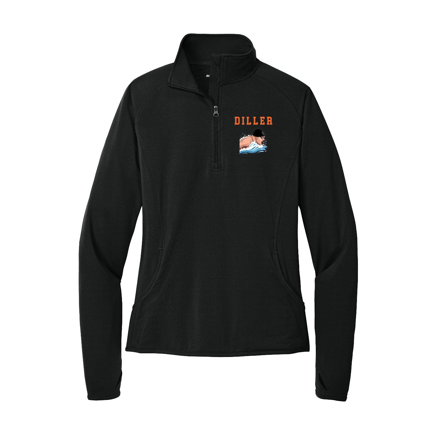 Women's Q-Zip Pullover — Shirsey in Black