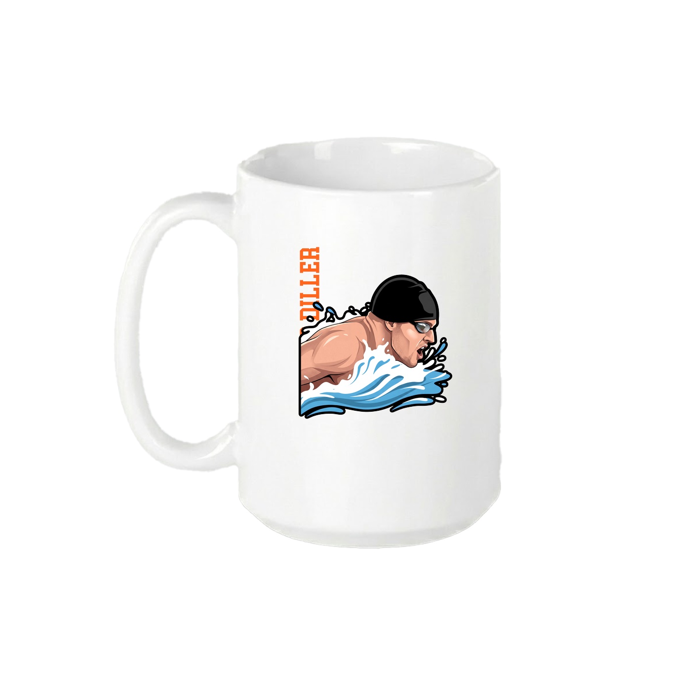 15oz Coffee Mug — Name Vertical in White