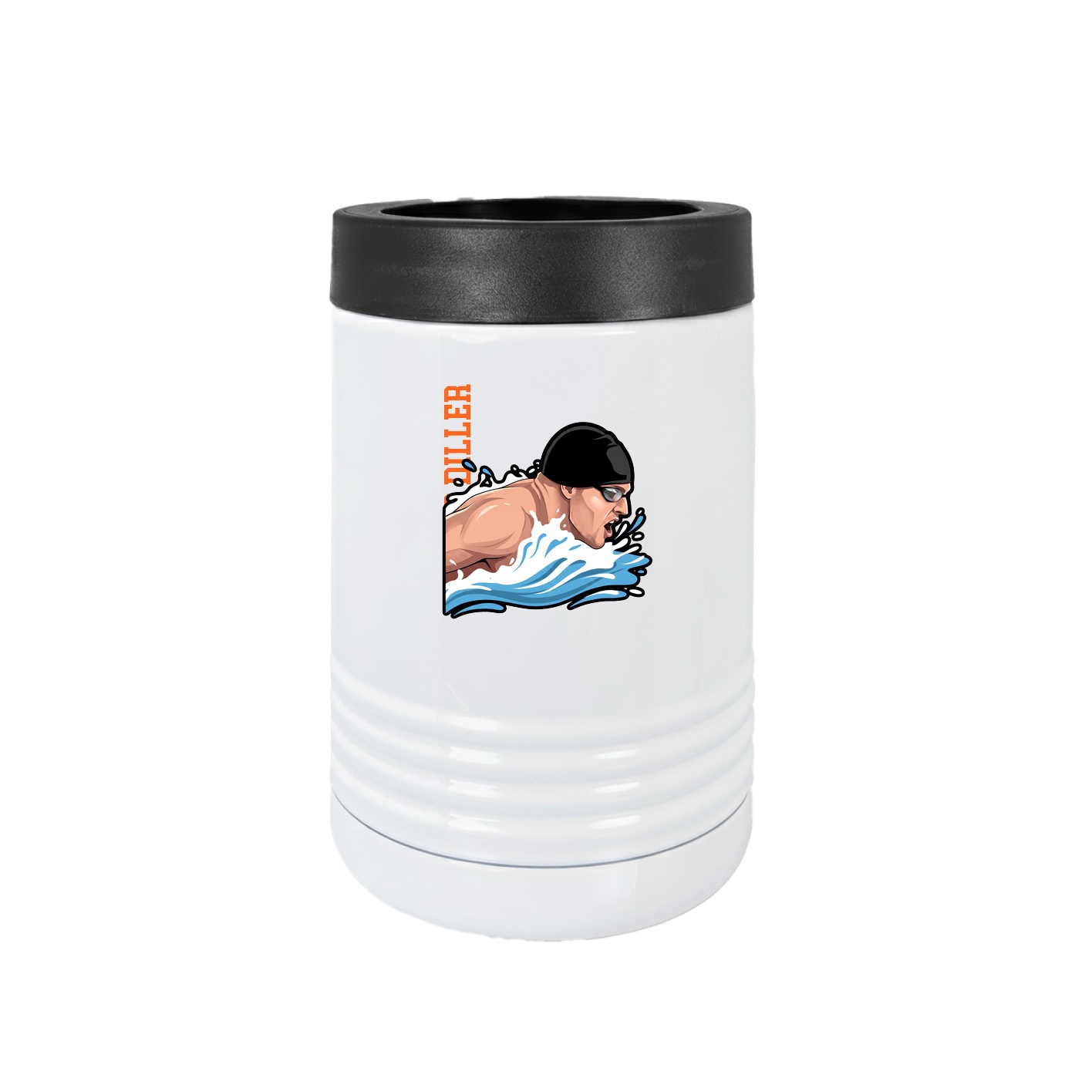 Beverage Holder — Name Vertical in White