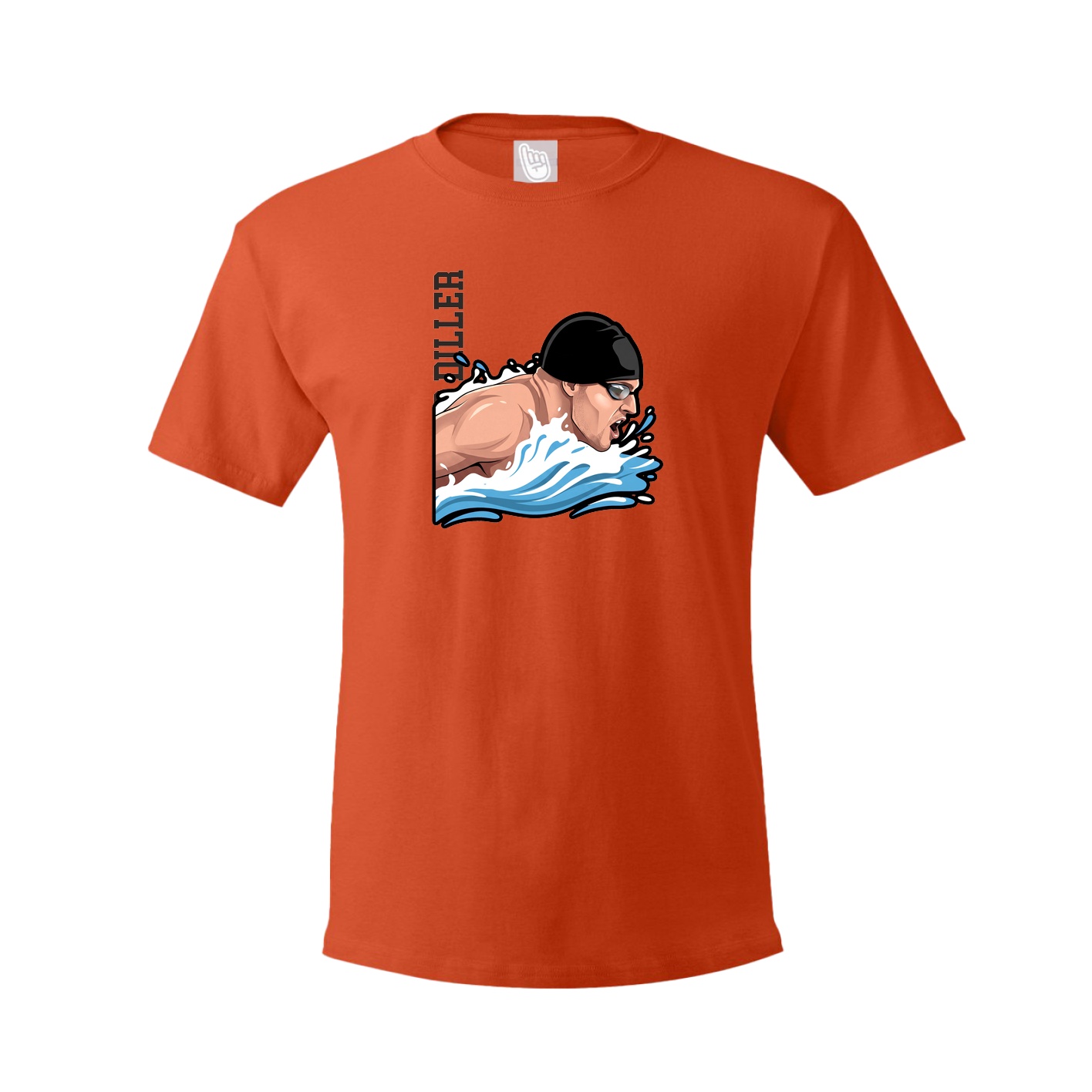 Tee — Name Vertical in Orange