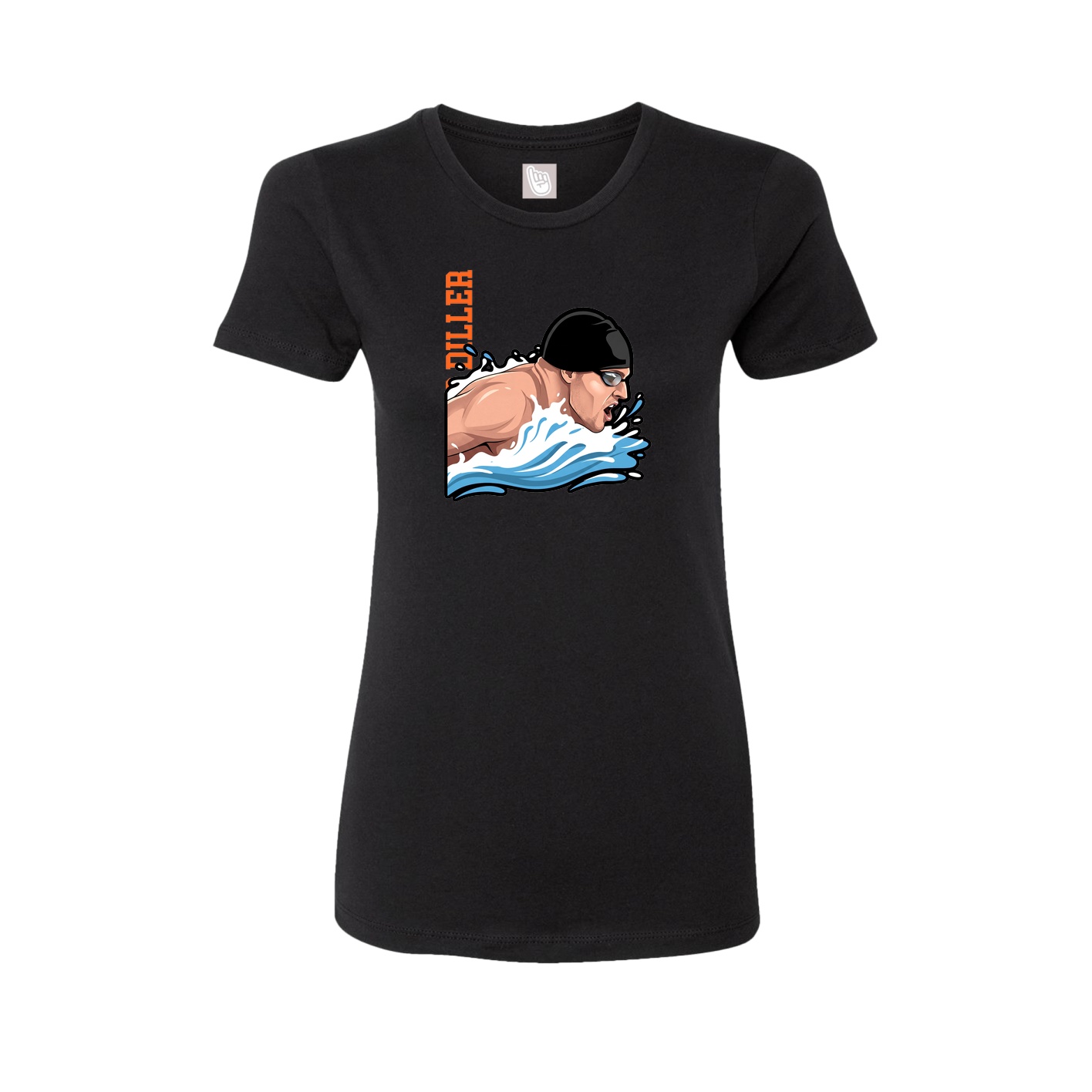 Fitted Women's Tee — Name Vertical in Black
