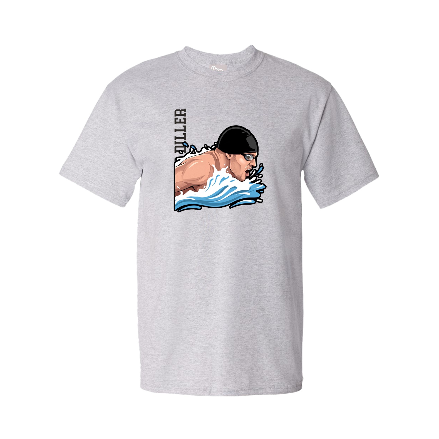 Youth Tee — Name Vertical in Grey