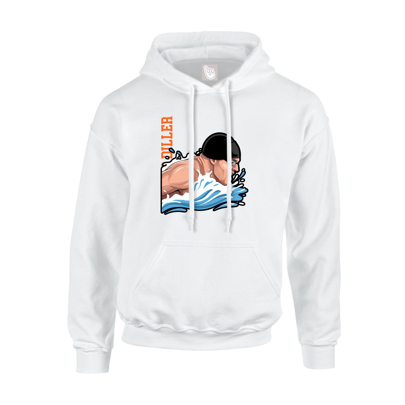 Youth Hoodie — Name Vertical in White