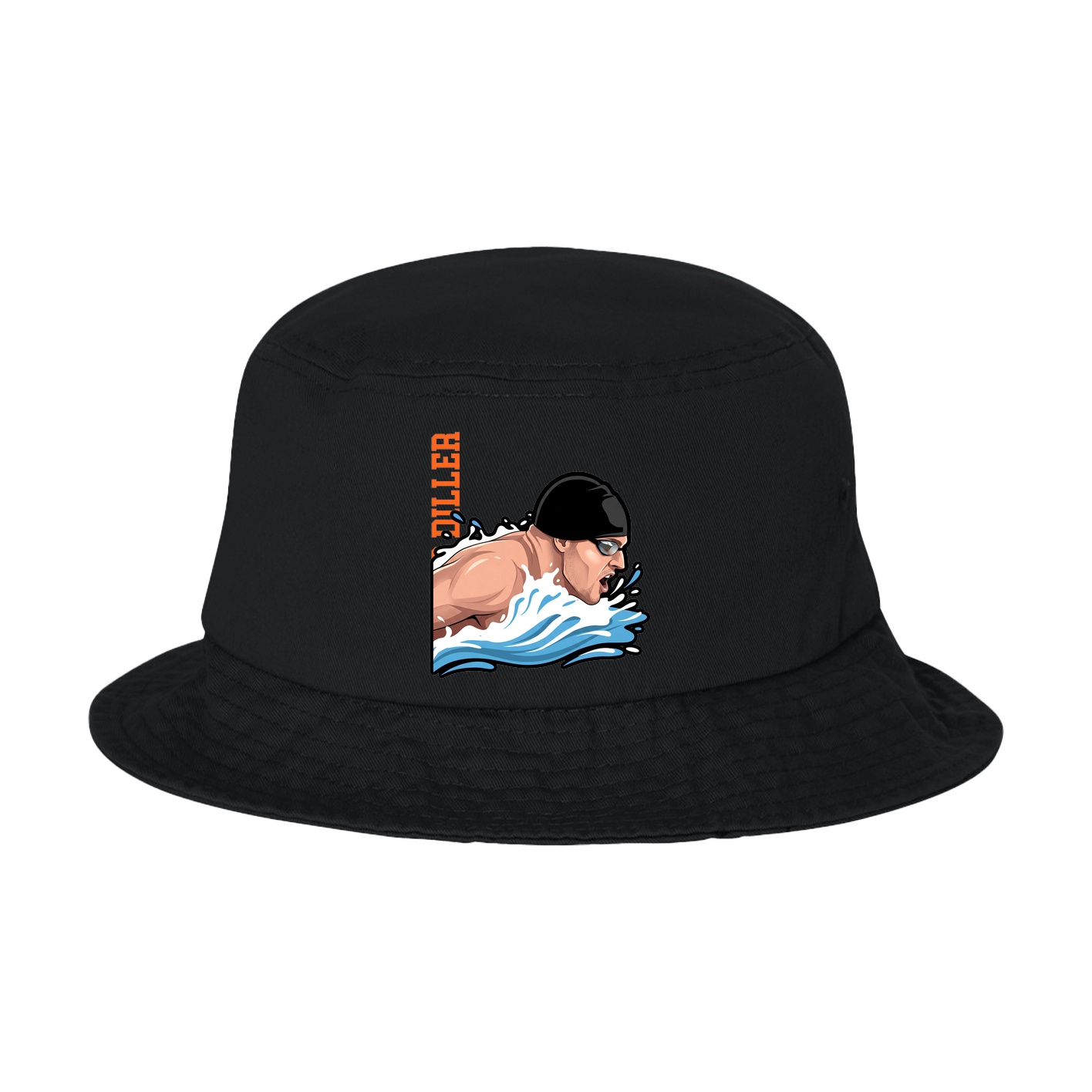 Bucket Cap — Name Vertical in Black