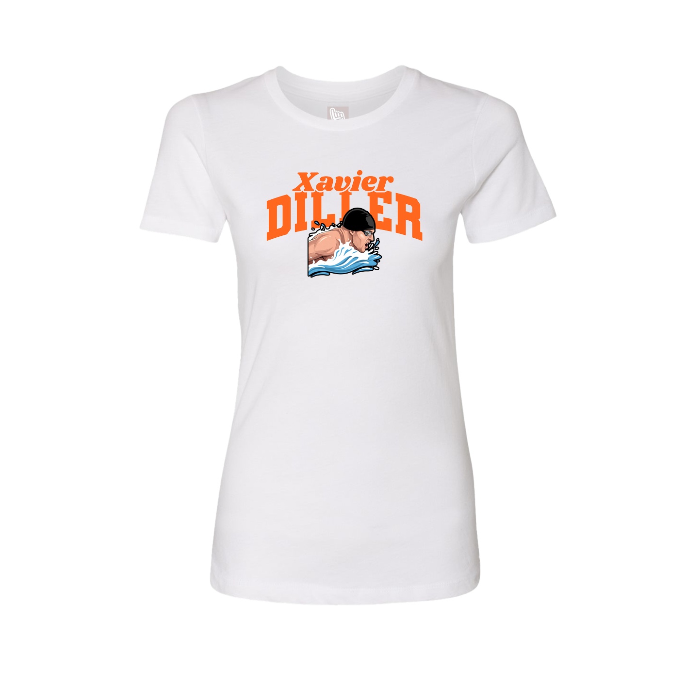Fitted Women's Tee — Signature Arch in White