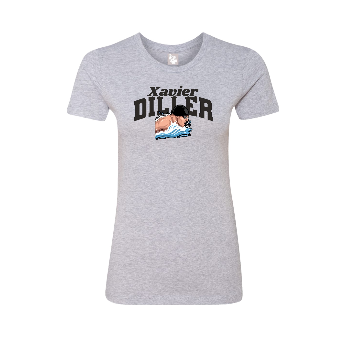 Fitted Women's Tee — Signature Arch in Grey