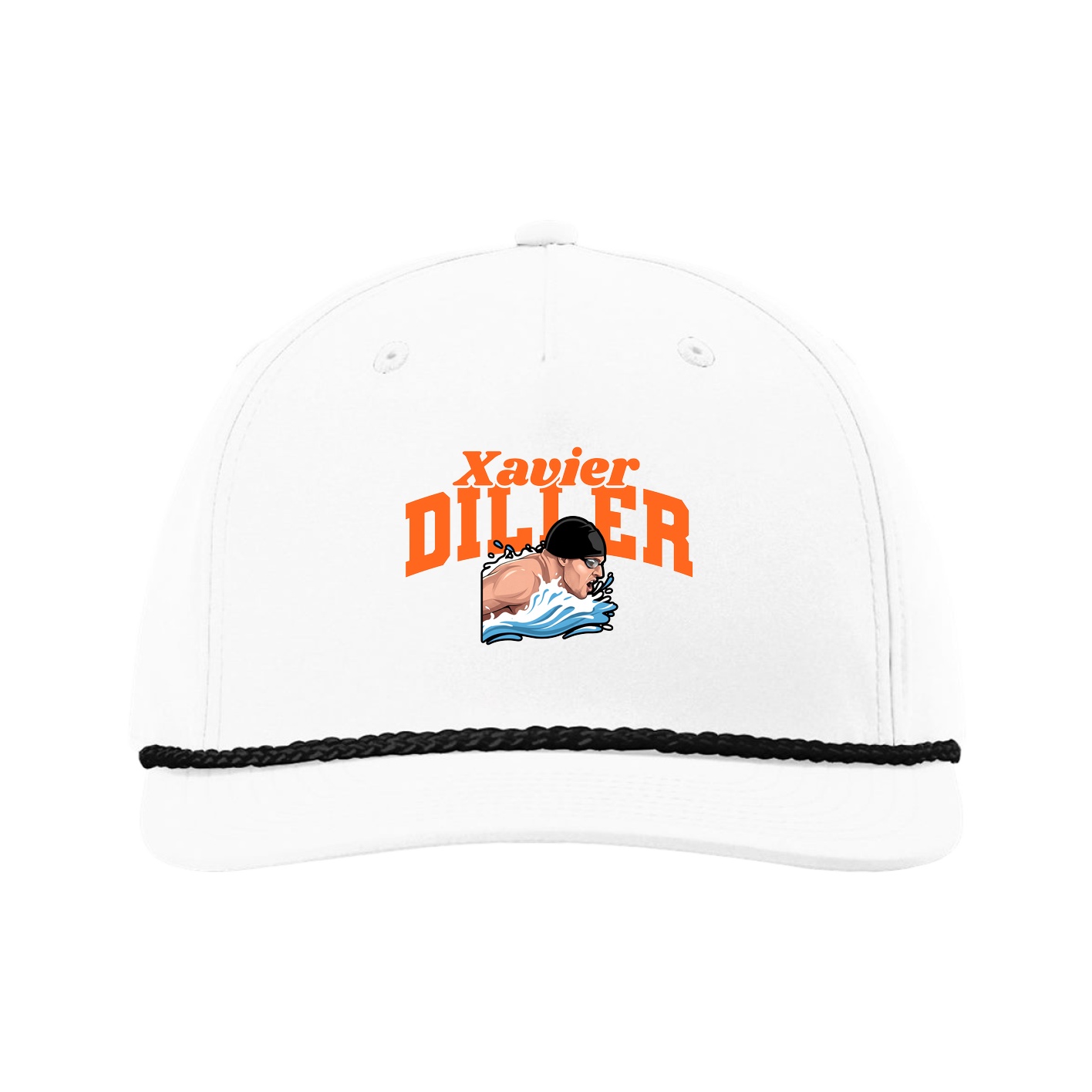Five-Panel Classic Rope Cap — Signature Arch in White