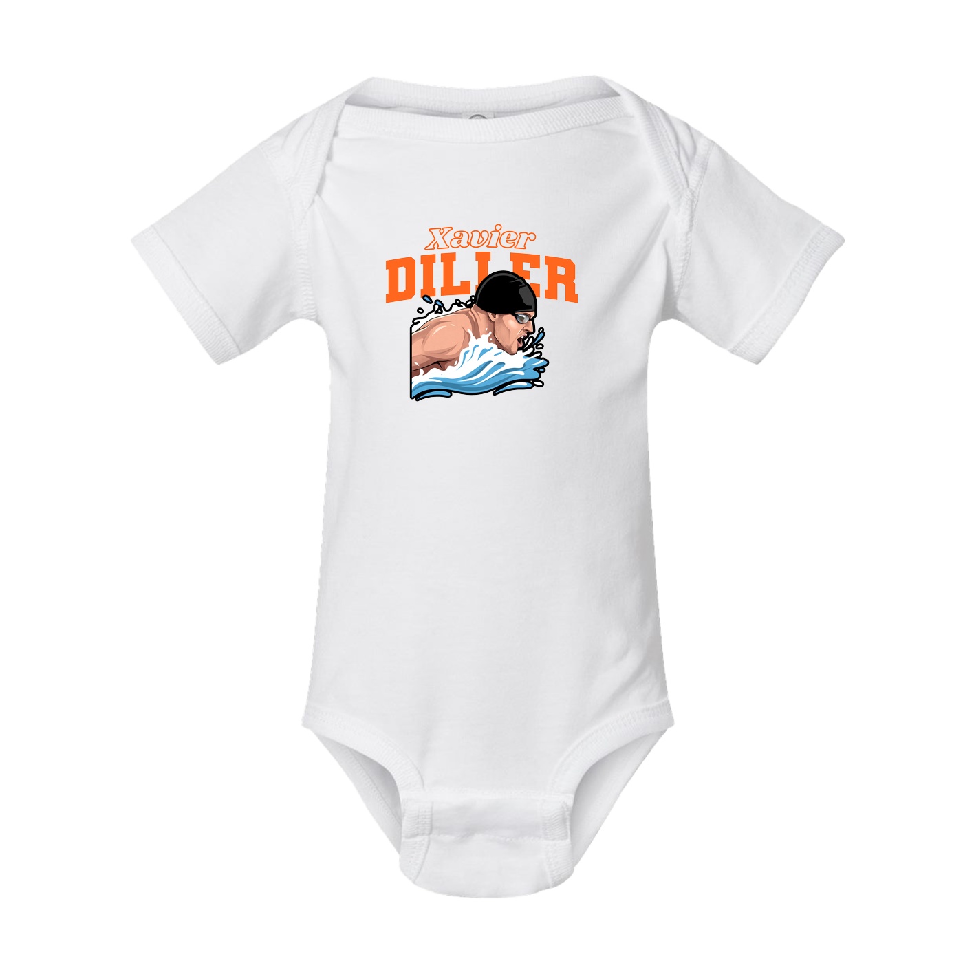 Baby Onesie — Name Arch in White