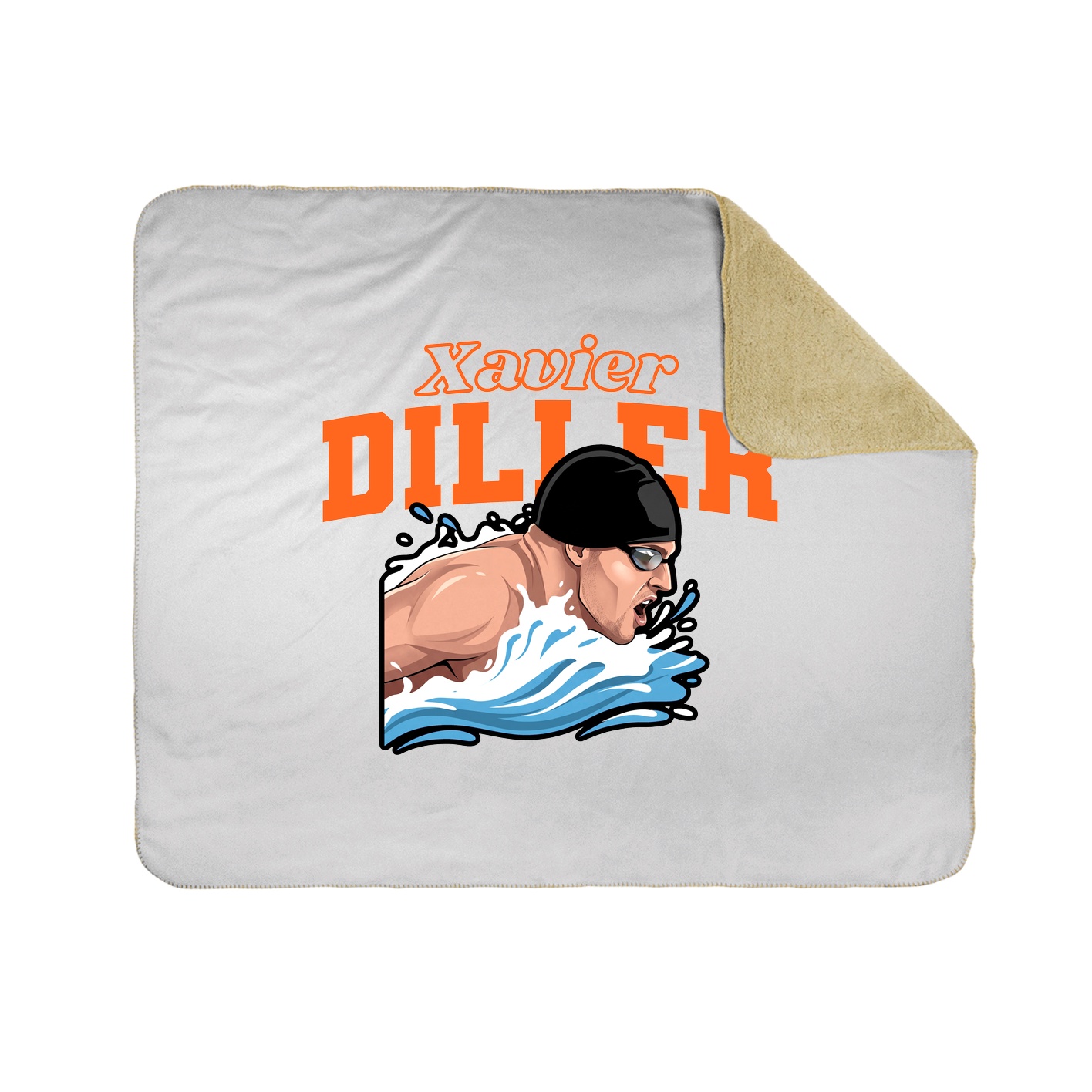 Throw Blanket — Name Arch in White