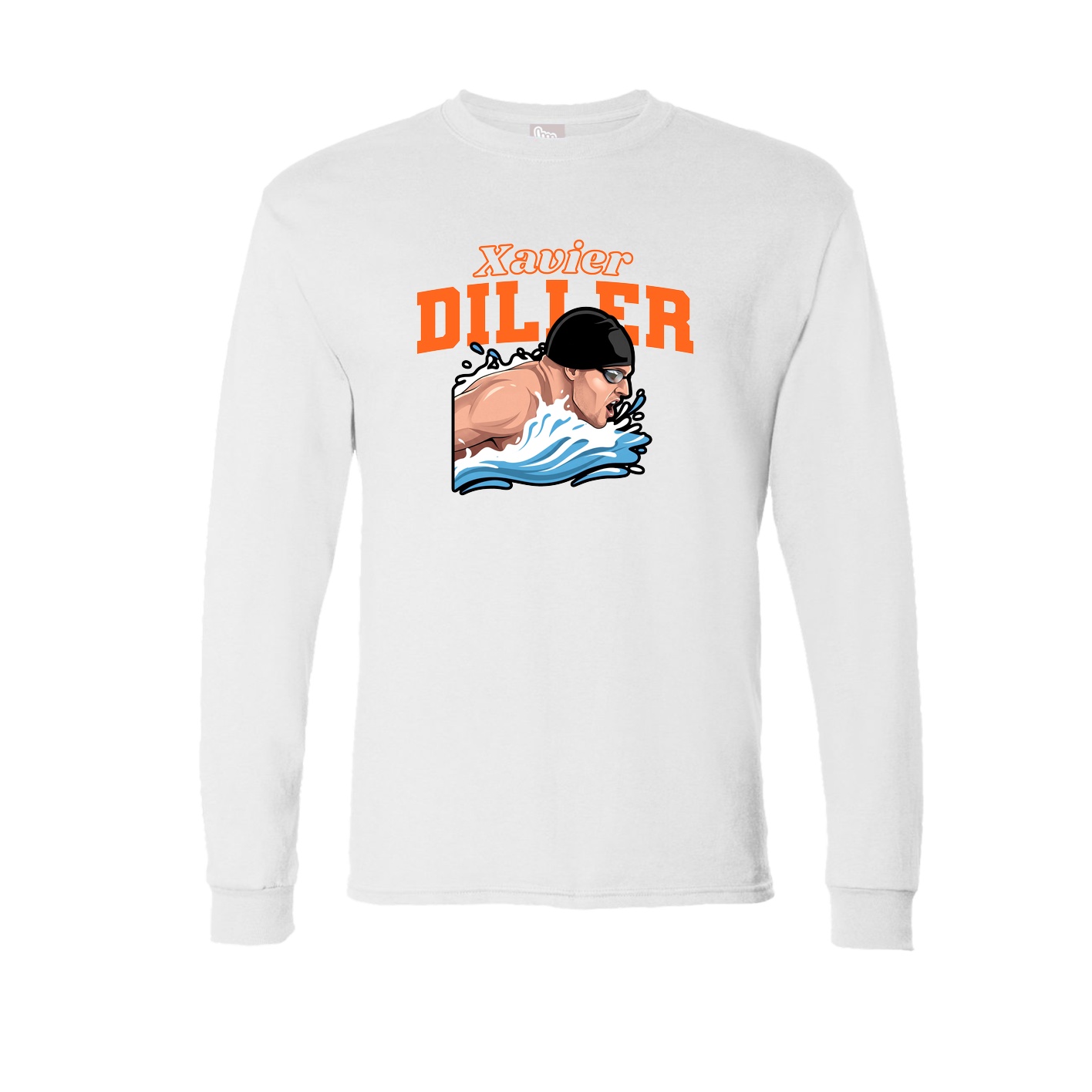 Long Sleeve Tee — Name Arch in White