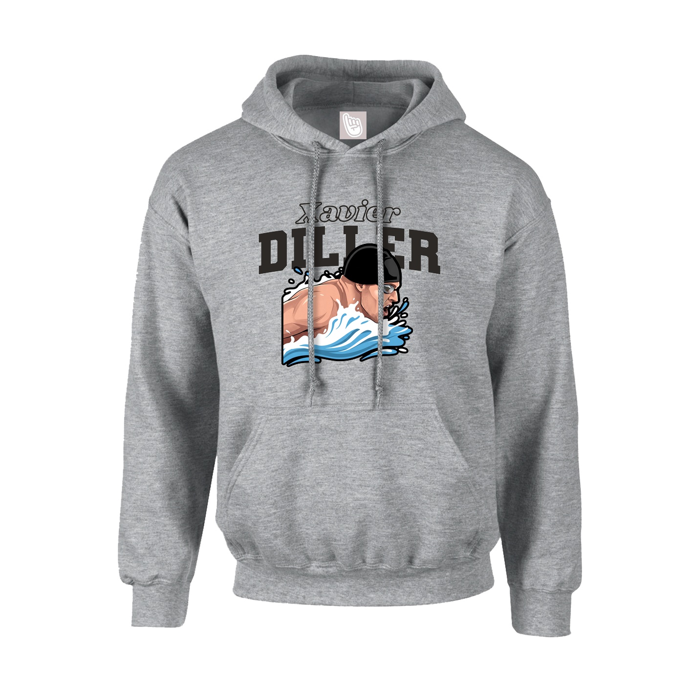 Hoodie — Name Arch in Grey