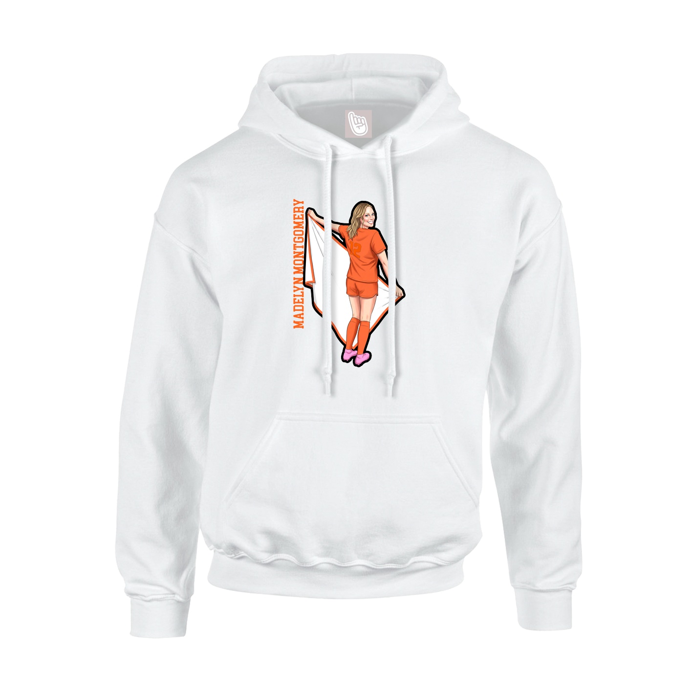 Hoodie — Name Vertical in White