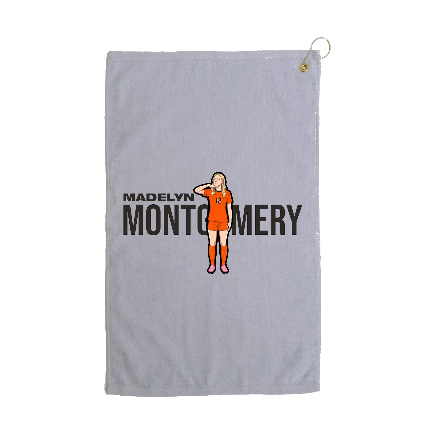 Golf Towel — Player Name in Grey