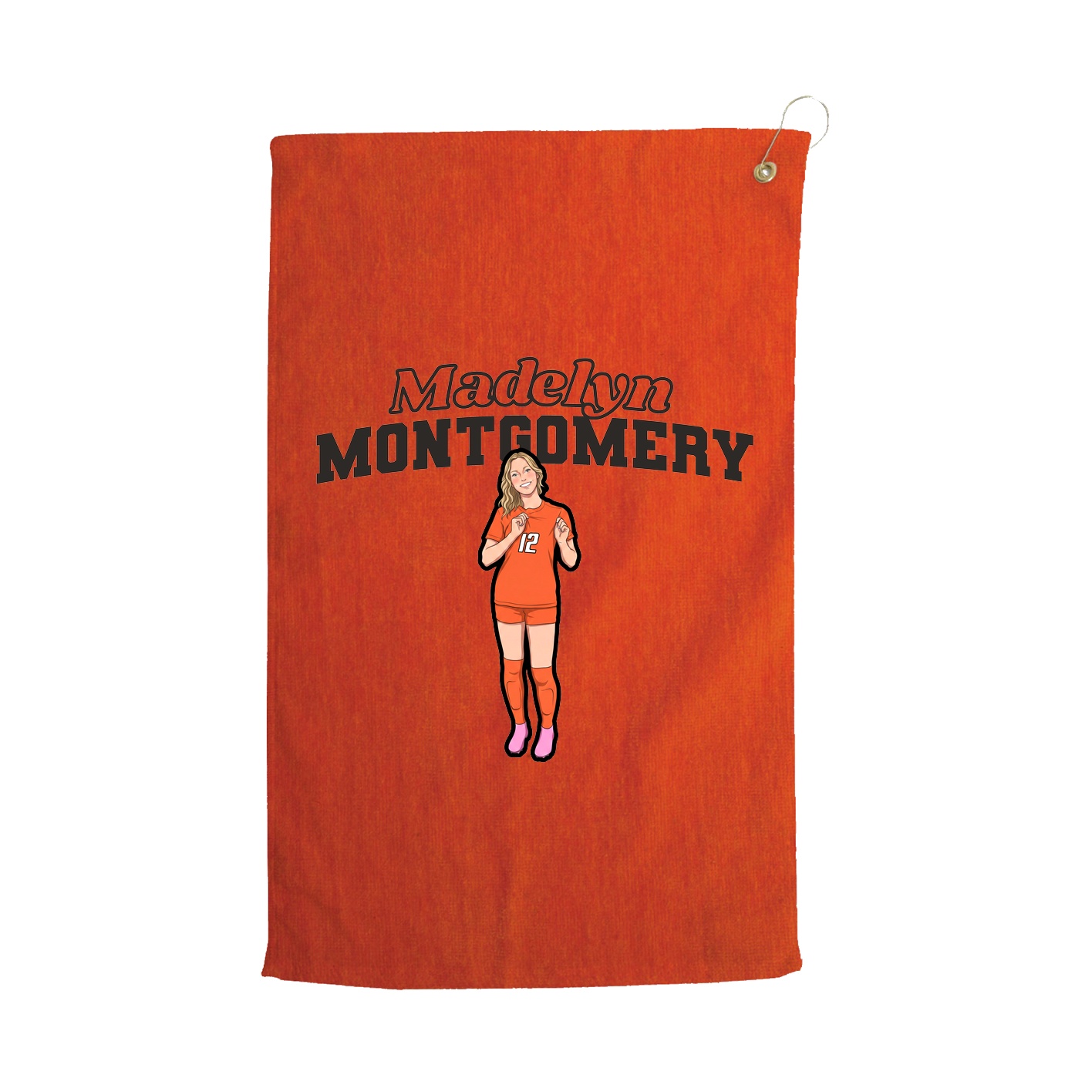 Golf Towel — Name Arch in Orange