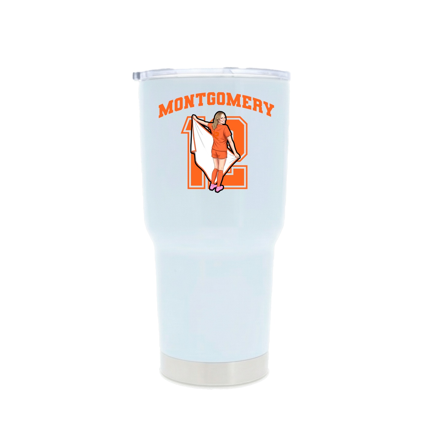 30oz Stainless Steel Tumbler — Number in White