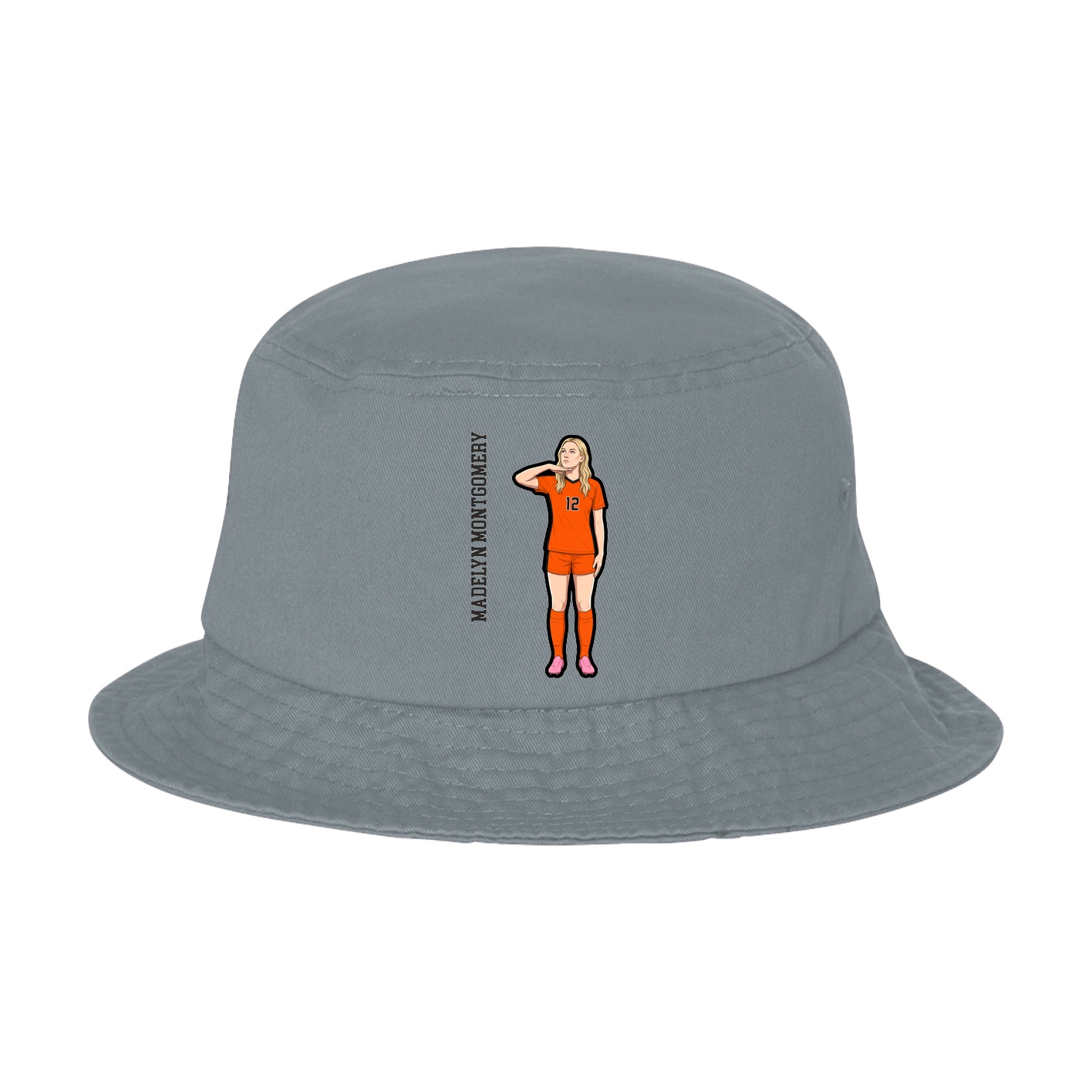 Bucket Cap — Name Vertical in Grey