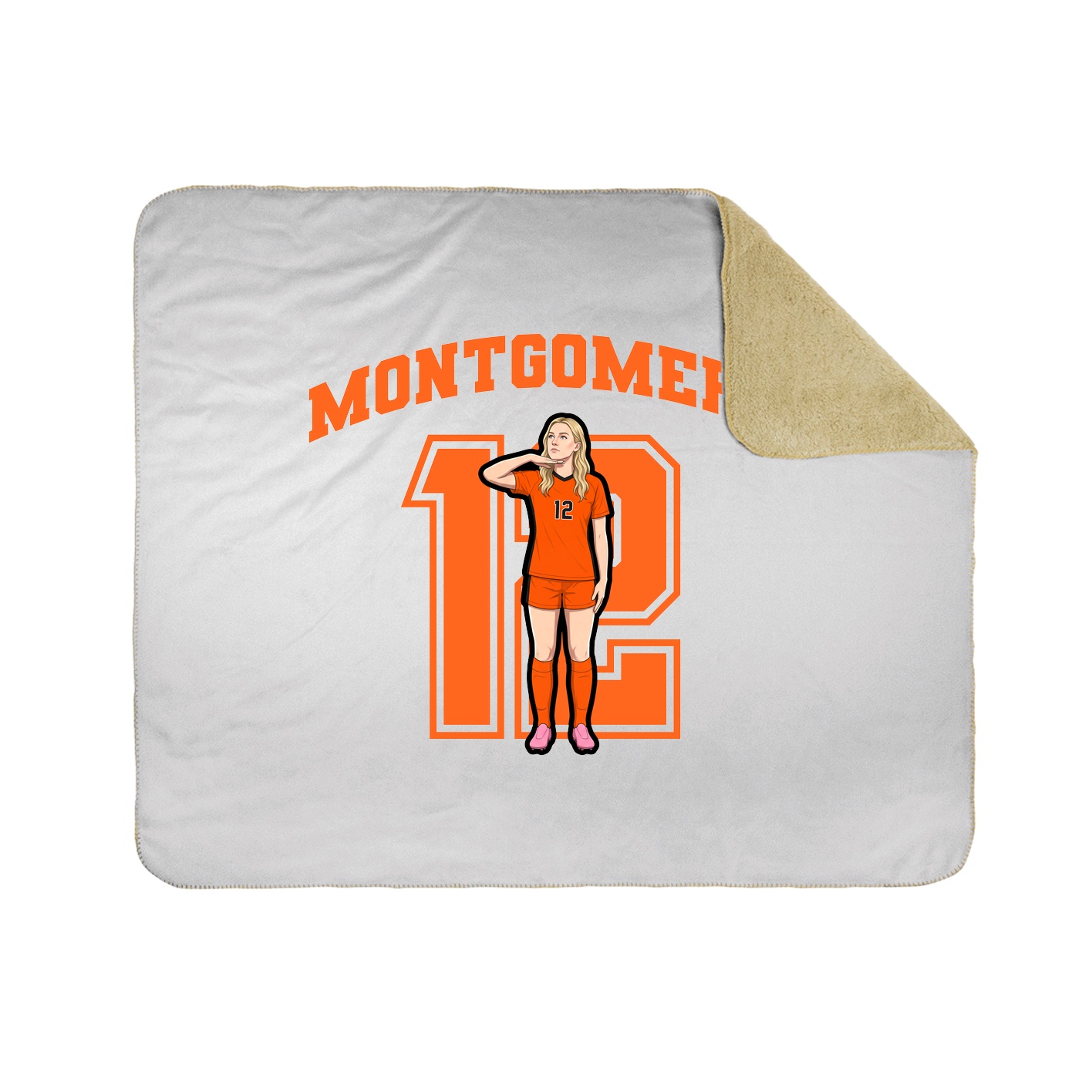 Throw Blanket — Number in White