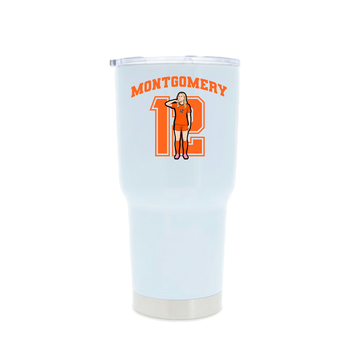 30oz Stainless Steel Tumbler — Number in White