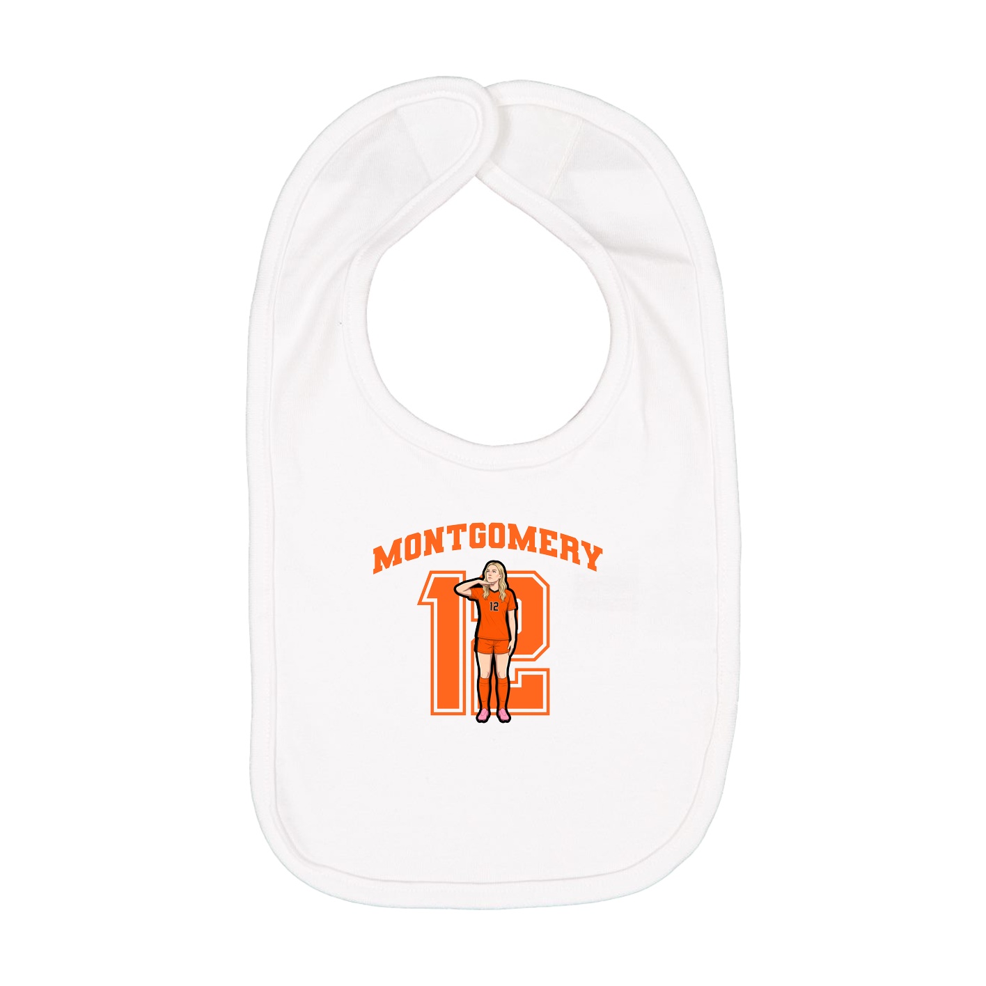 Infant Bib — Number in White