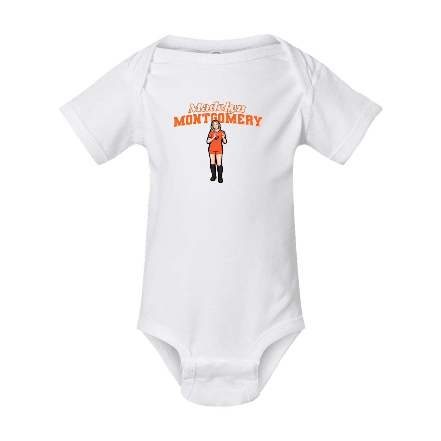 Baby Onesie — Name Arch in White