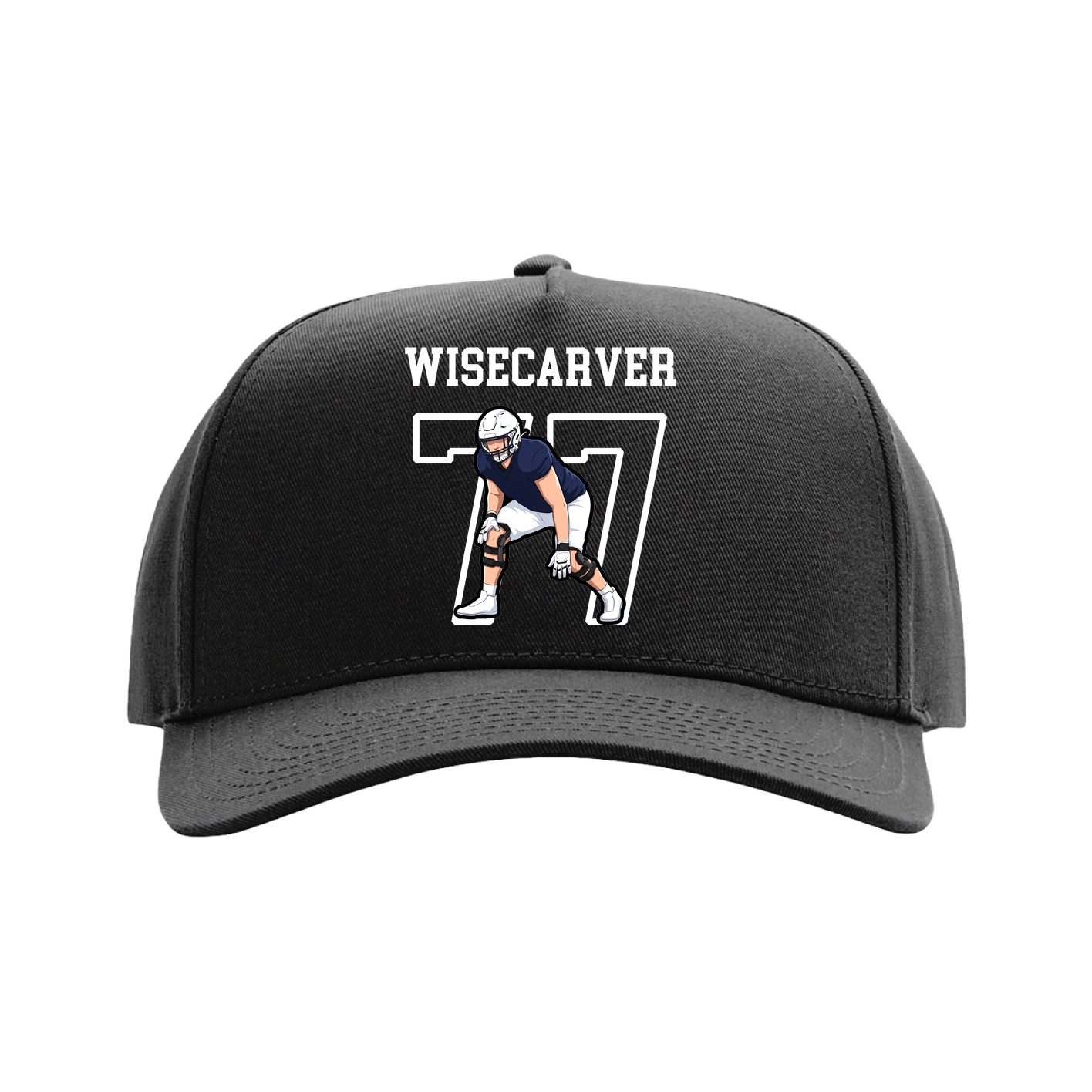 Full Fabric Five-Panel Champ Cap — Shirsey in Black