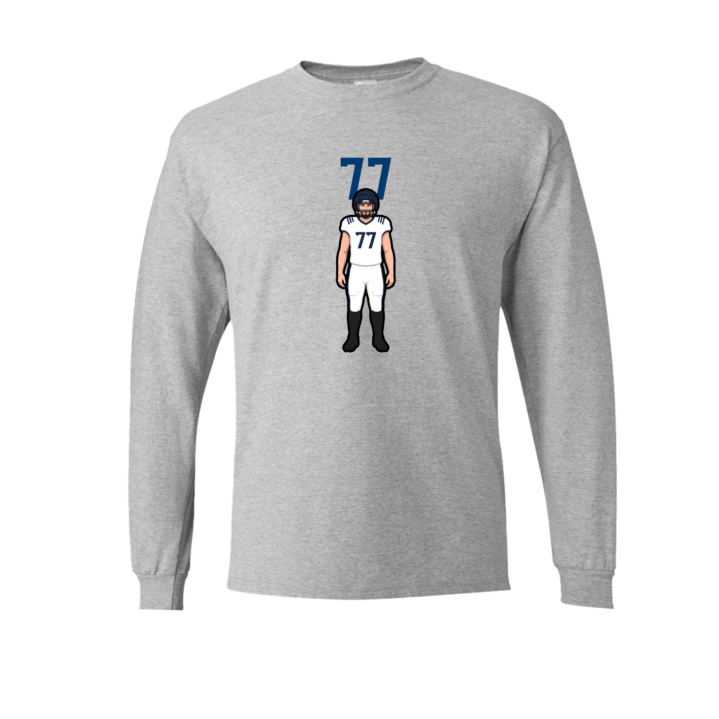 Long Sleeve Tee — Number Top in Grey