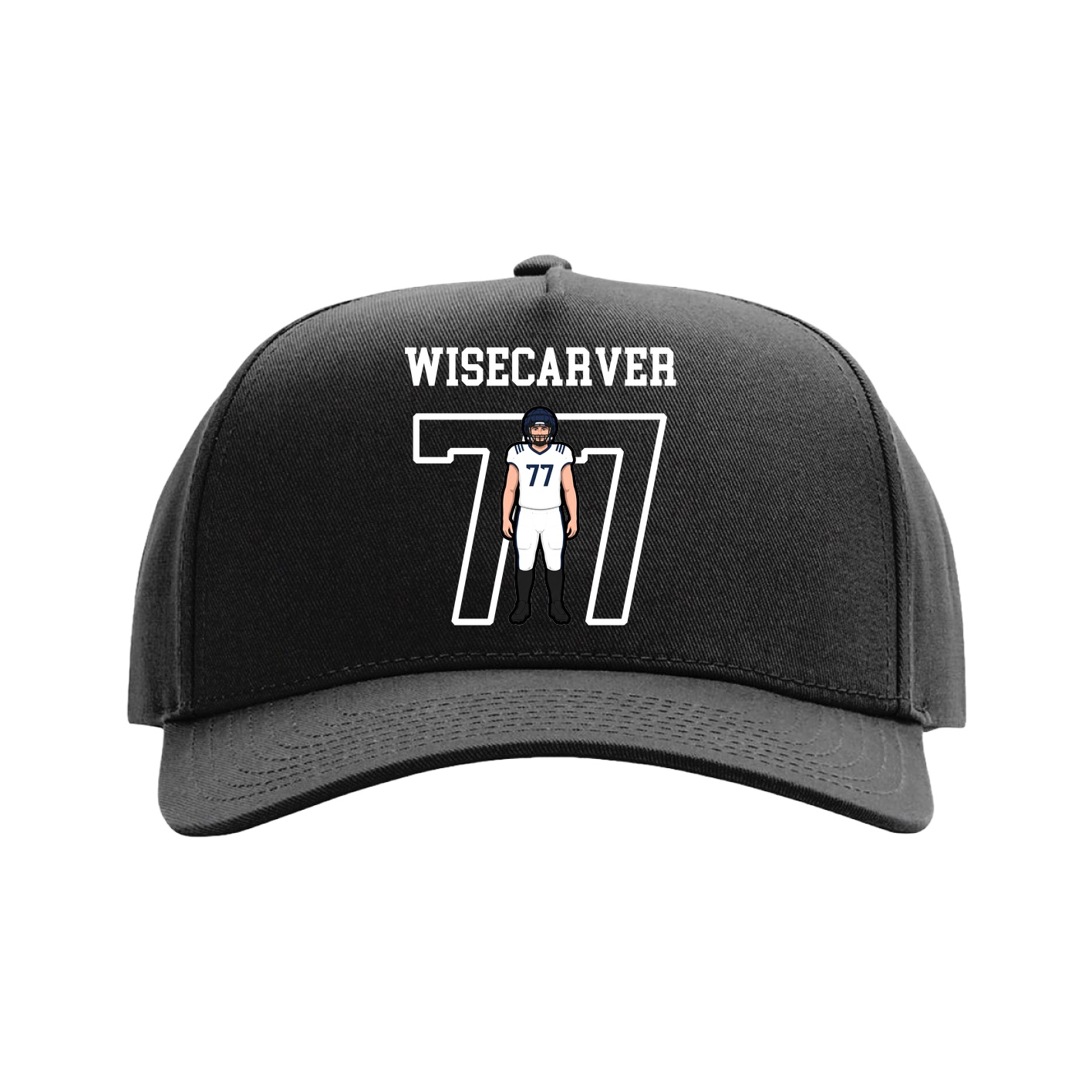 Full Fabric Five-Panel Champ Cap — Shirsey in Black