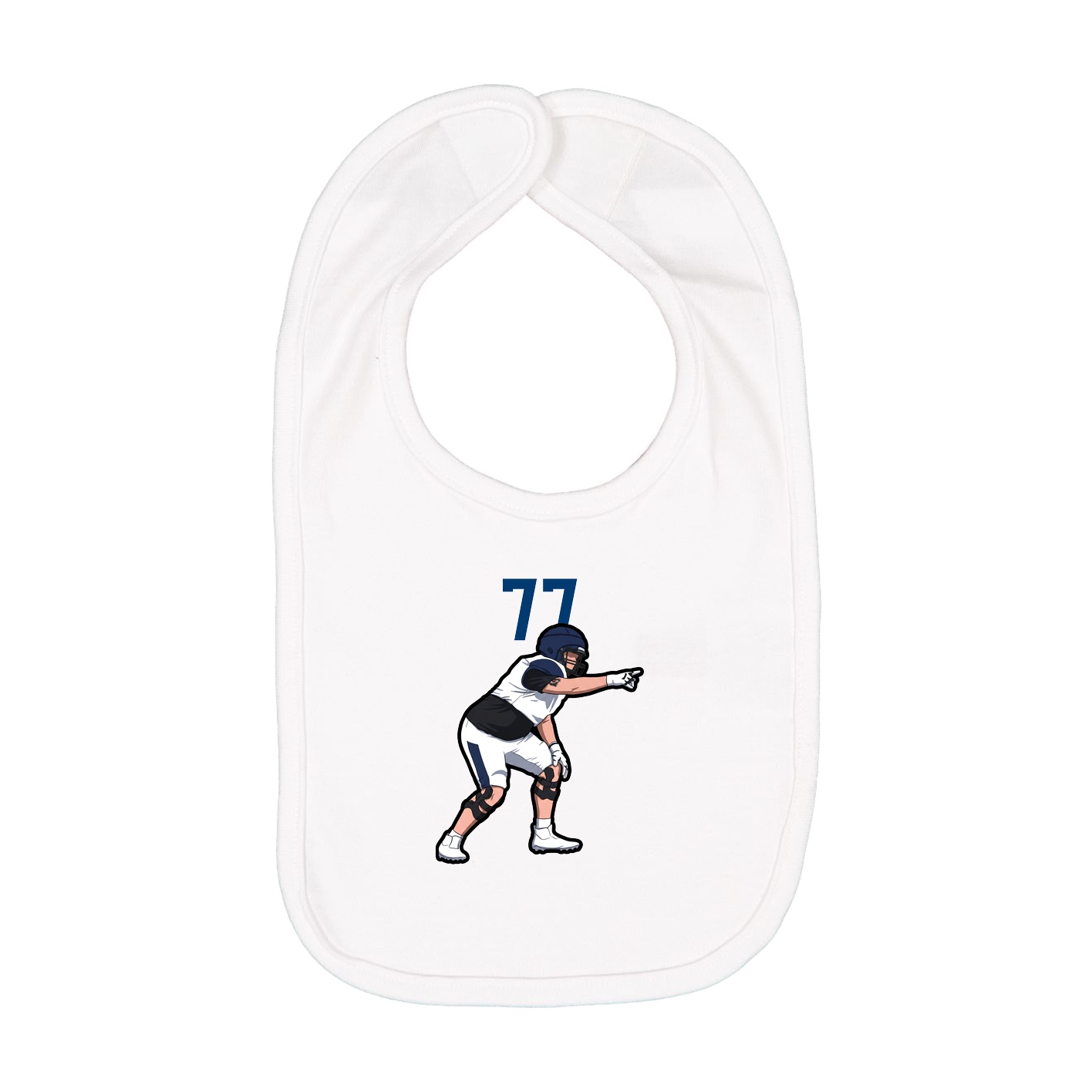 Infant Bib — Number Top in White