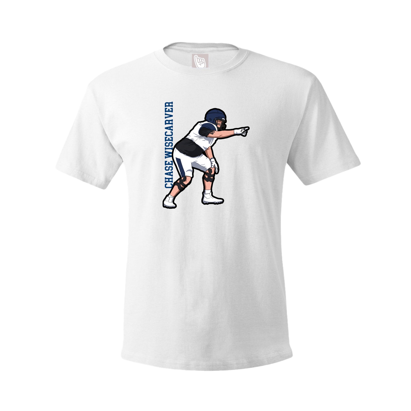 Tee — Name Vertical in White
